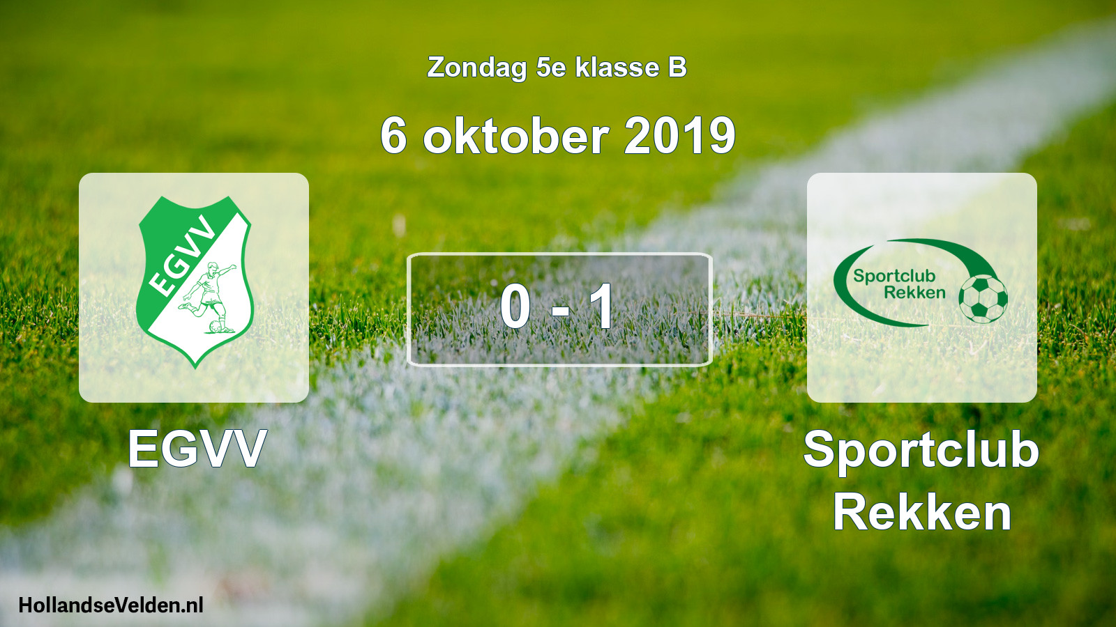 Total number of matches played: EGVV - Sportclub Rekken 0 - 1 (6 October 2019)