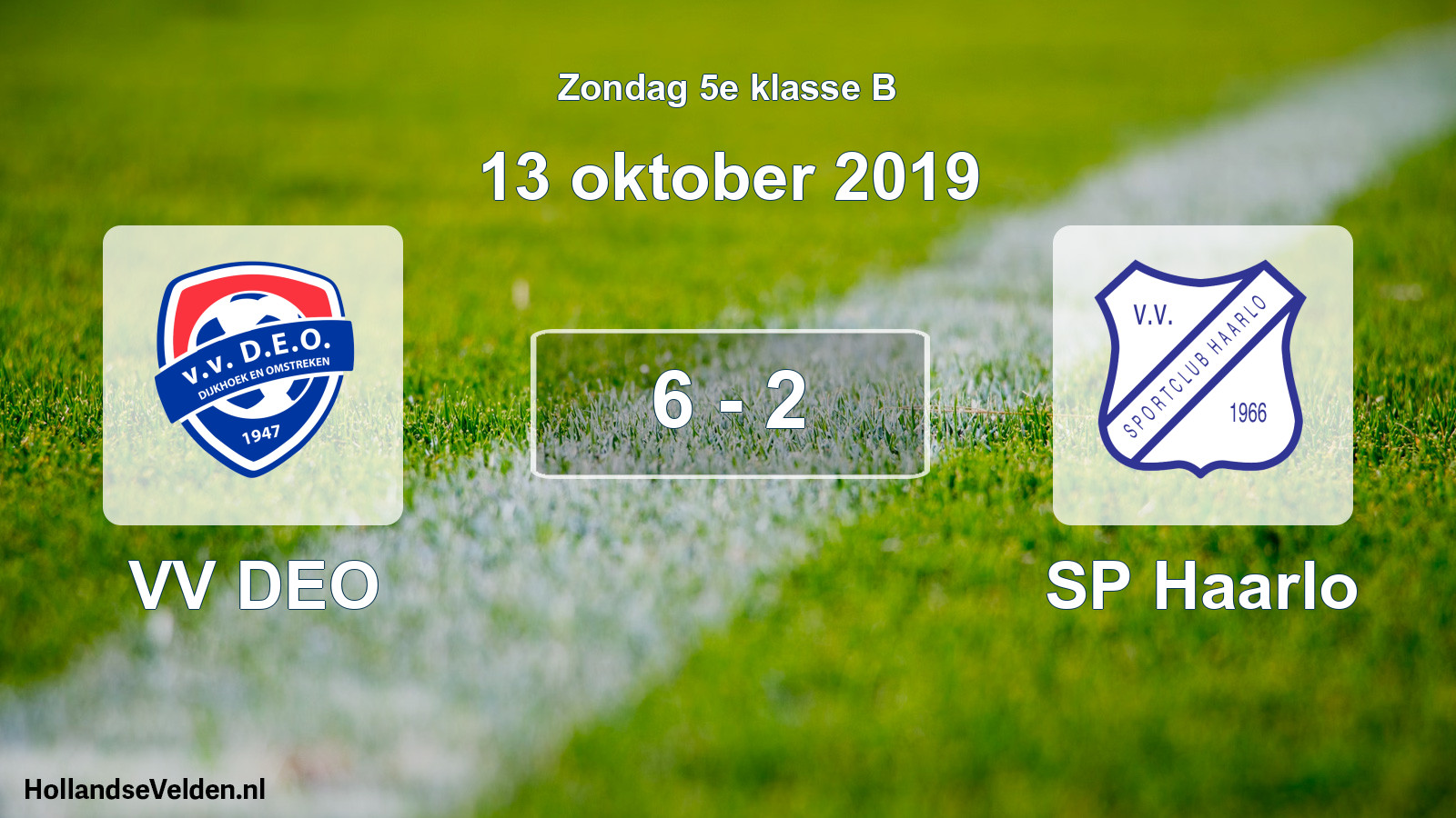 Total number of matches played: VV DEO - SP Haarlo 6 - 2 (13 October 2019)