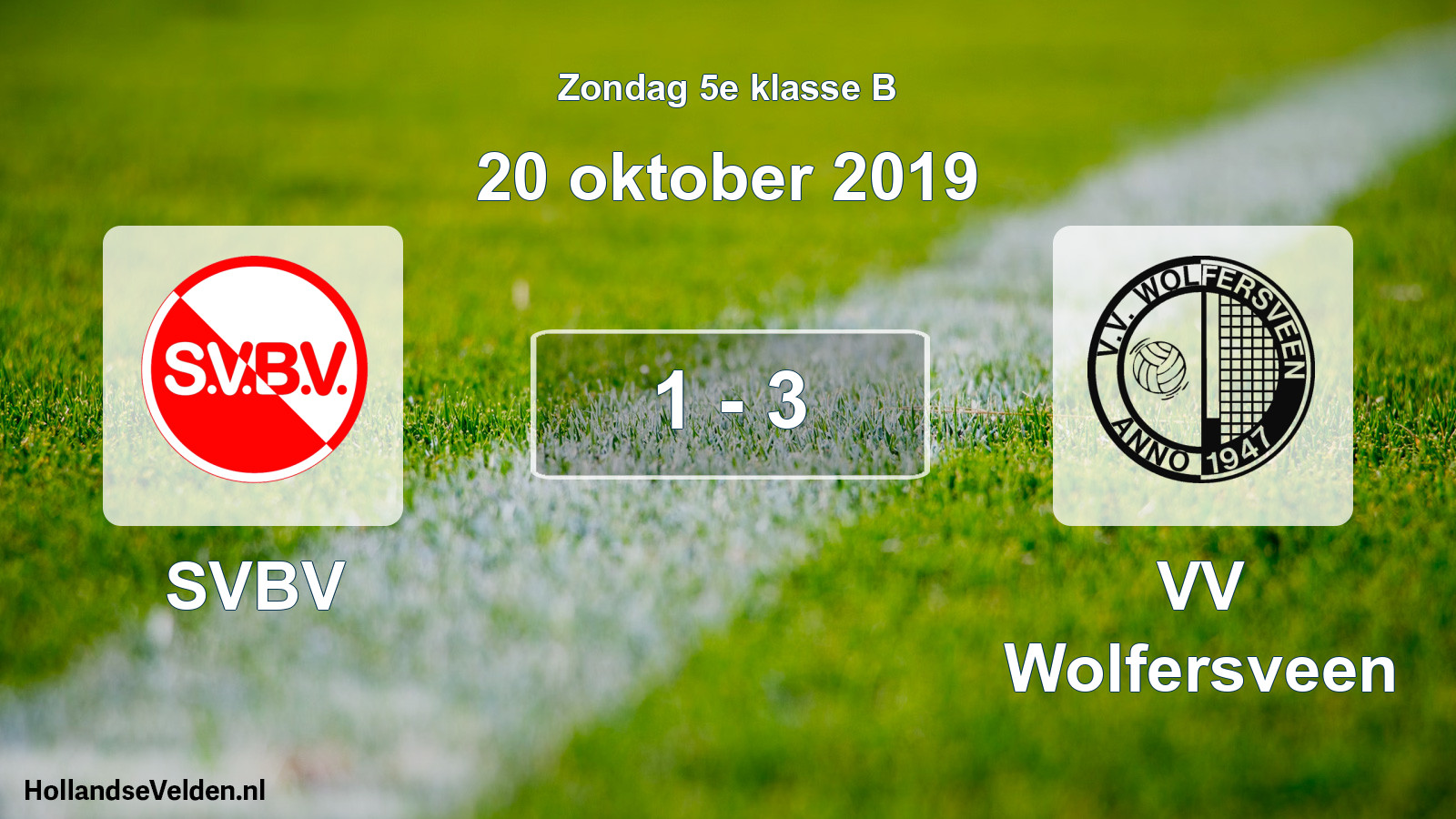 Total number of matches played: SVBV - VV Wolfersveen 1 - 3 (20 October 2019)