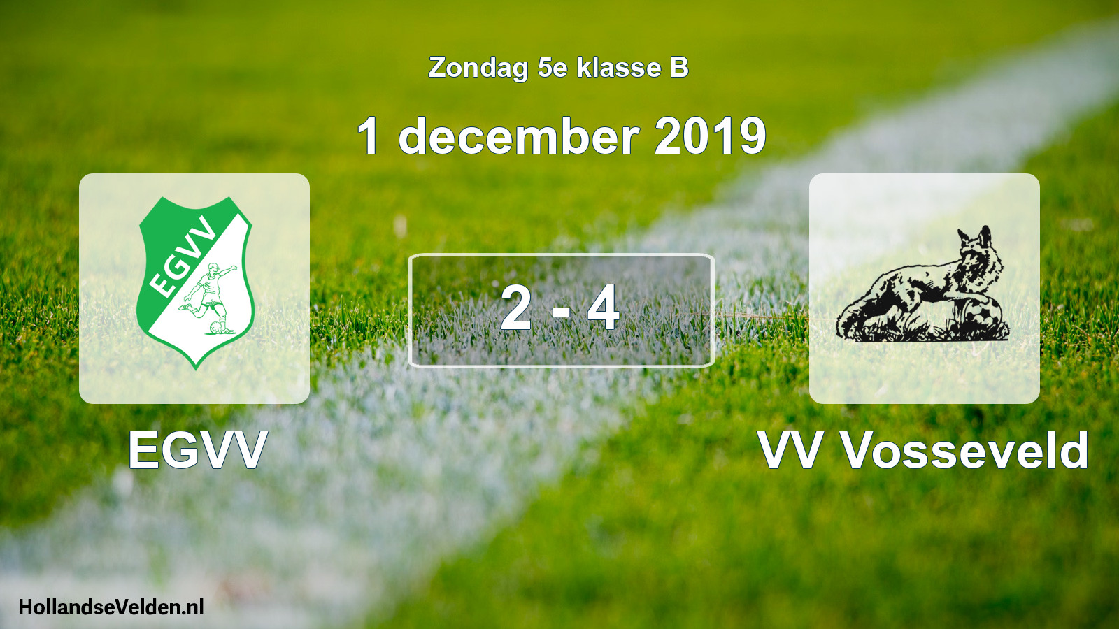 Total number of matches played: EGVV - VV Vosseveld 2 - 4 (1 December 2019)
