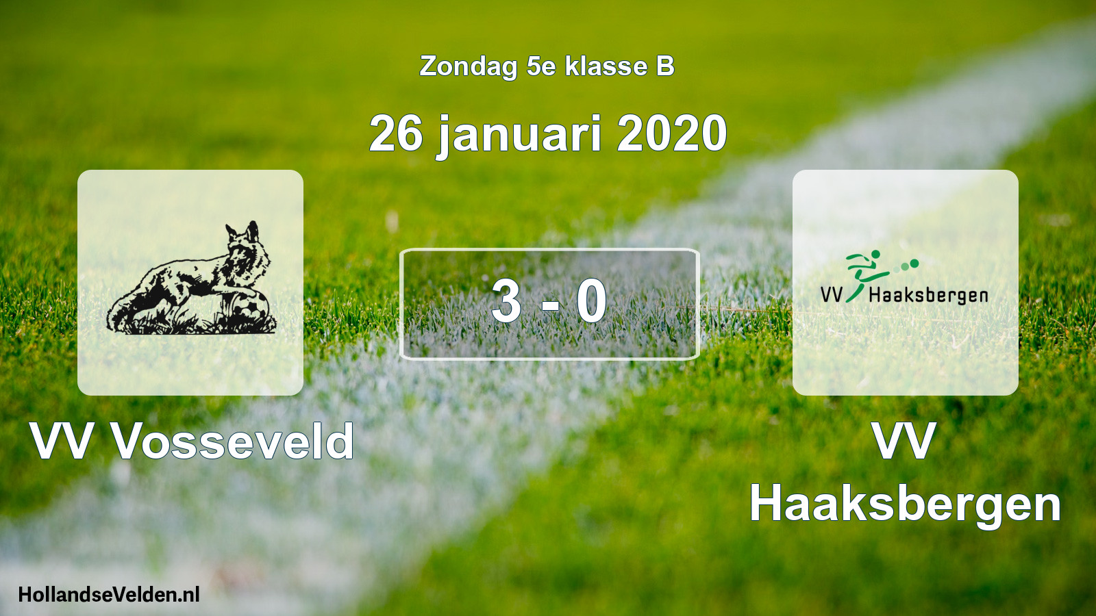 Total number of matches played: VV Vosseveld - VV Haaksbergen 3 - 0 (26 January 2020)