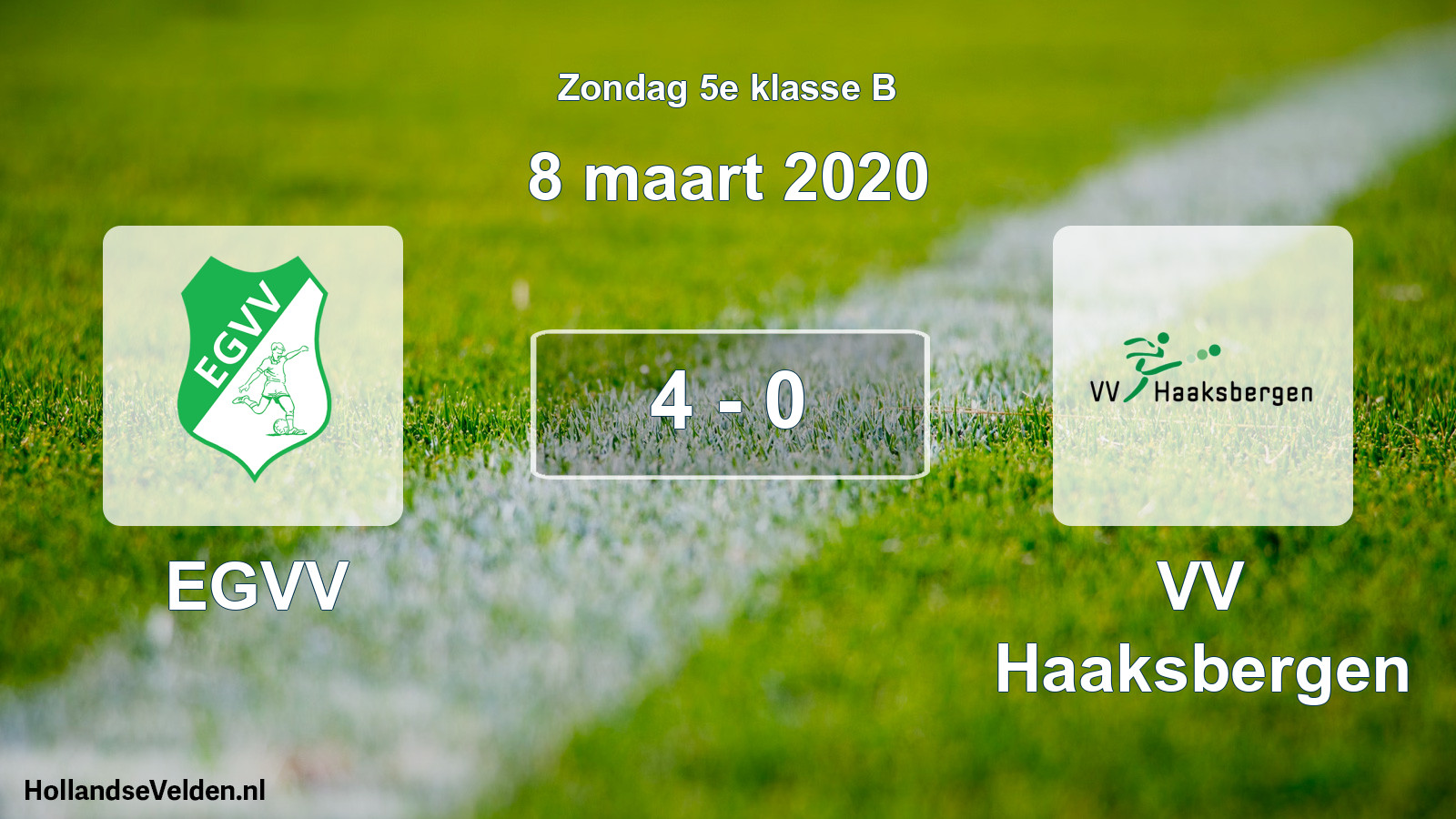 Total number of matches played: EGVV - VV Haaksbergen 4 - 0 (8 March 2020)