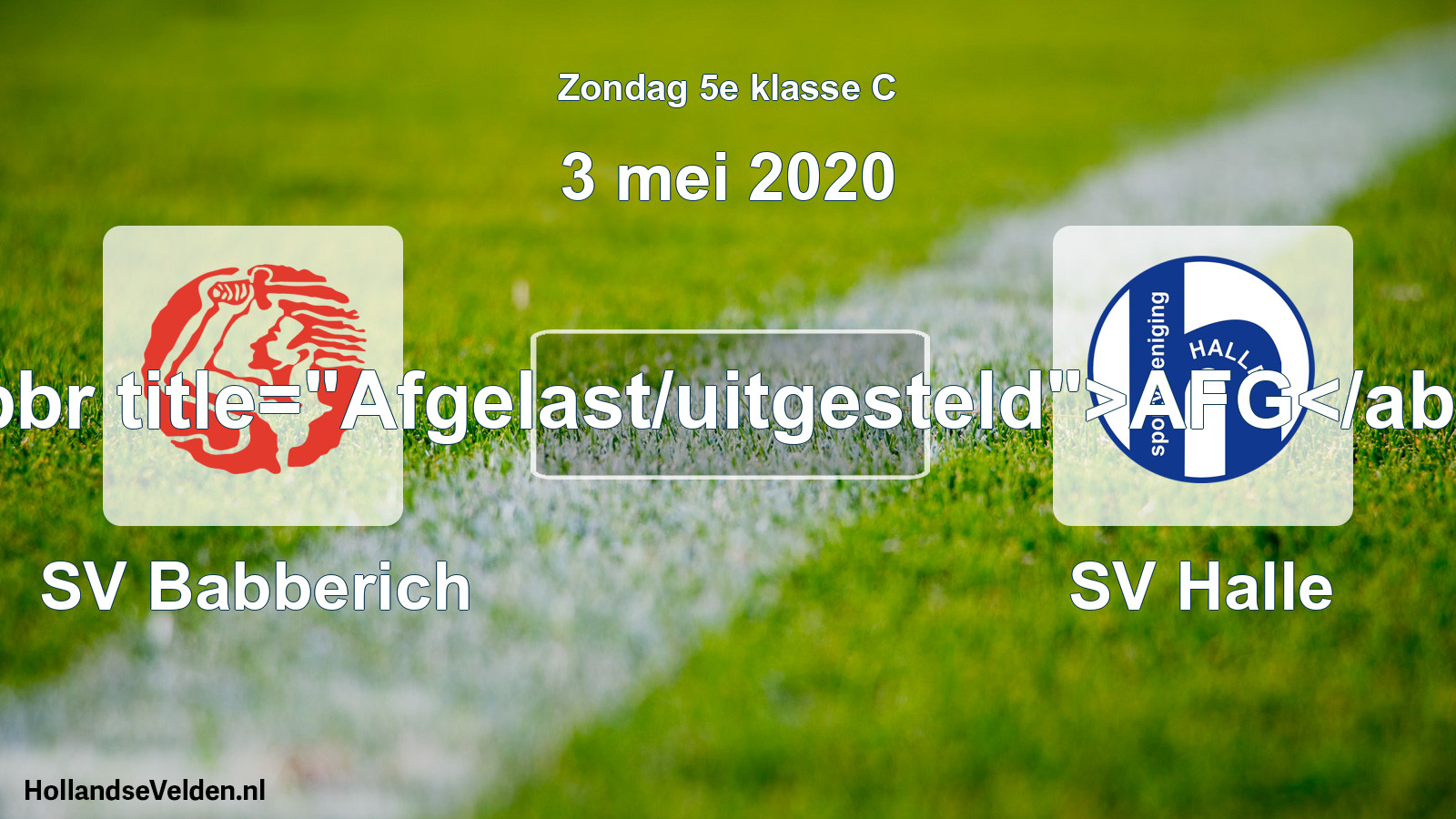 Scheduled Match: SV Babberich - SV Halle (3 May 2020)