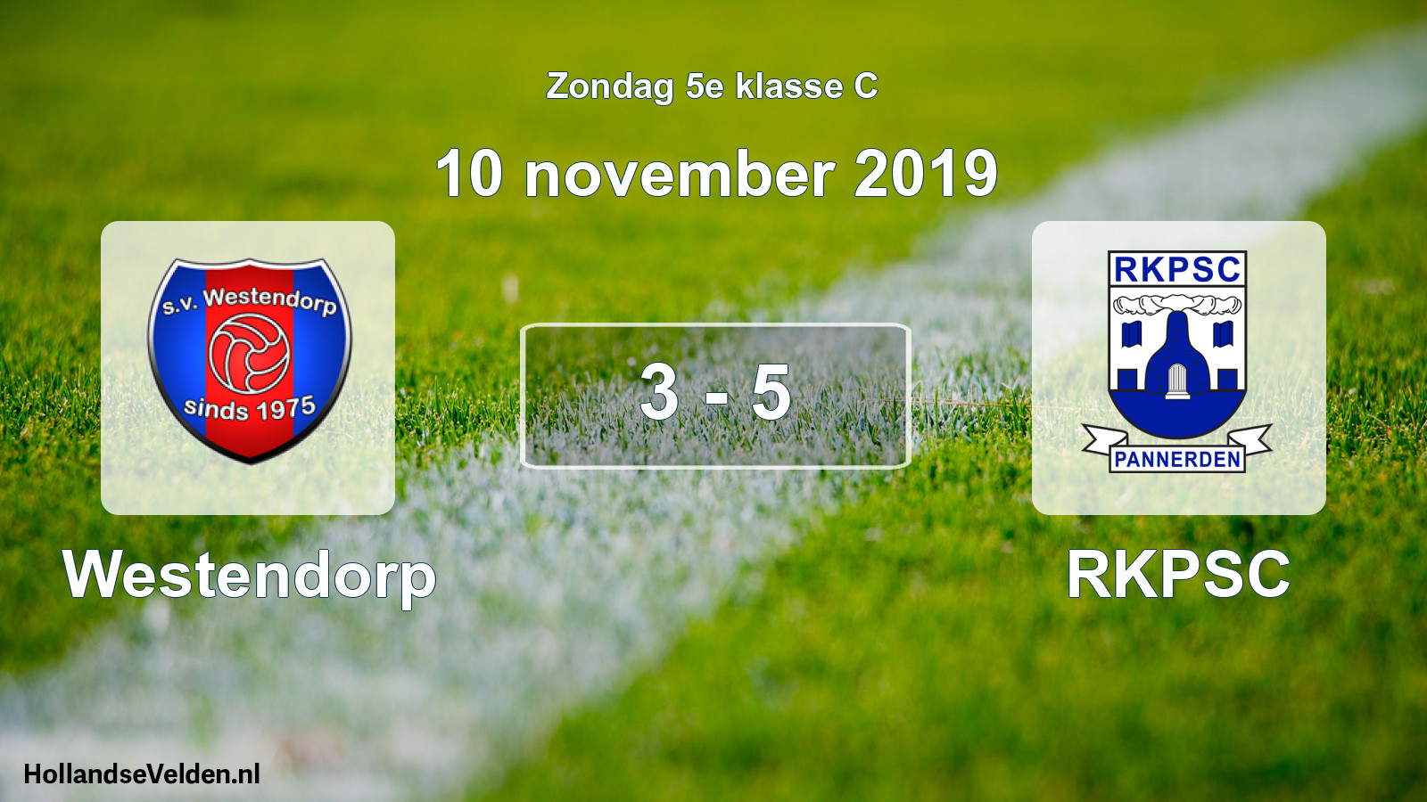 Total number of matches played: Westendorp - RKPSC 3 - 5 (10 November 2019)