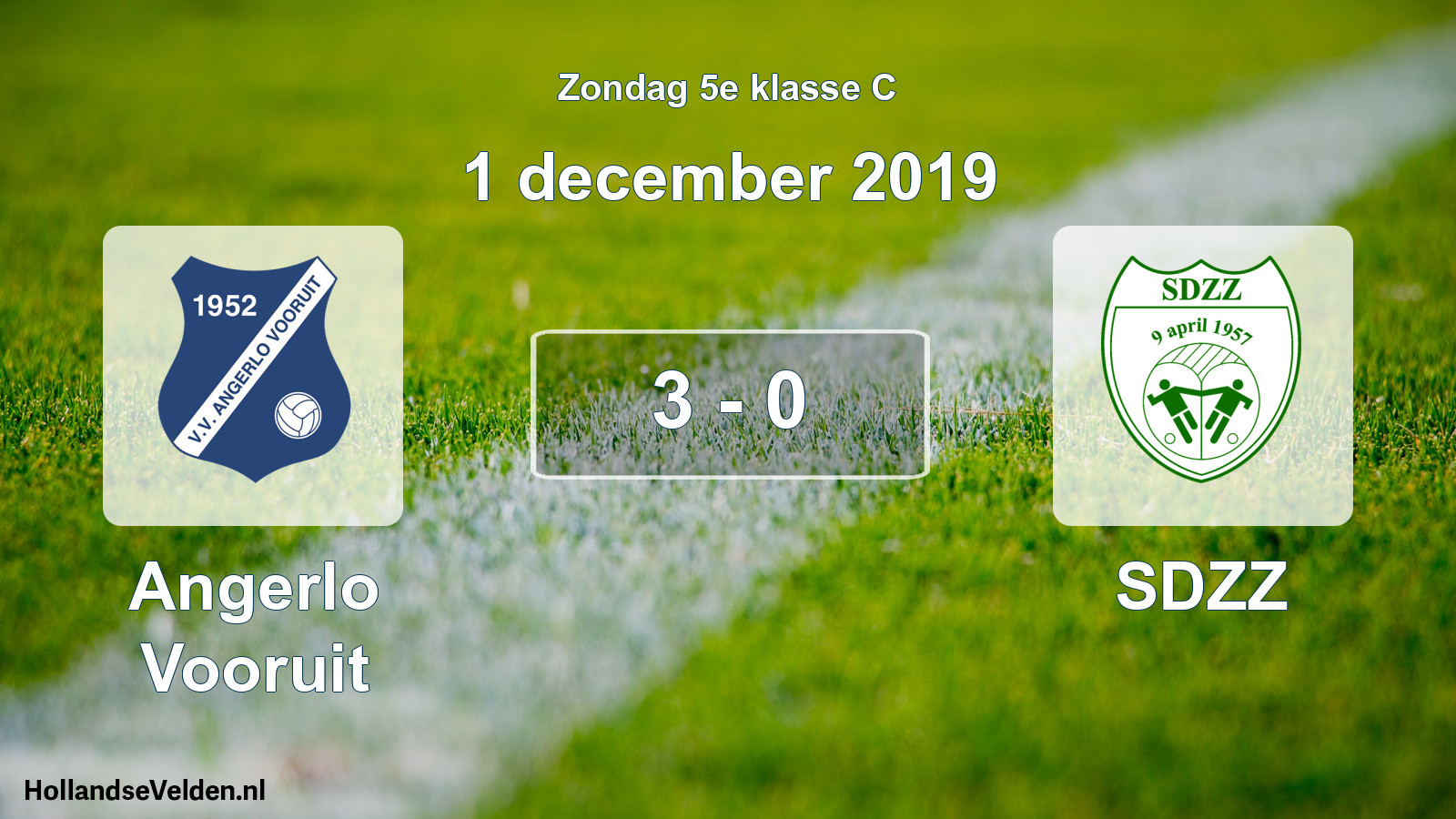 Total number of matches played: Angerlo Vooruit - SDZZ 3 - 0 (1 December 2019)