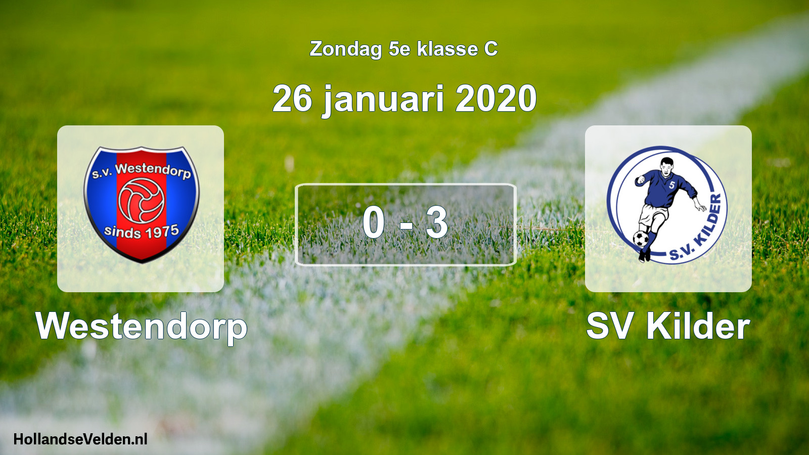 Total number of matches played: Westendorp - SV Kilder 0 - 3 (26 January 2020)