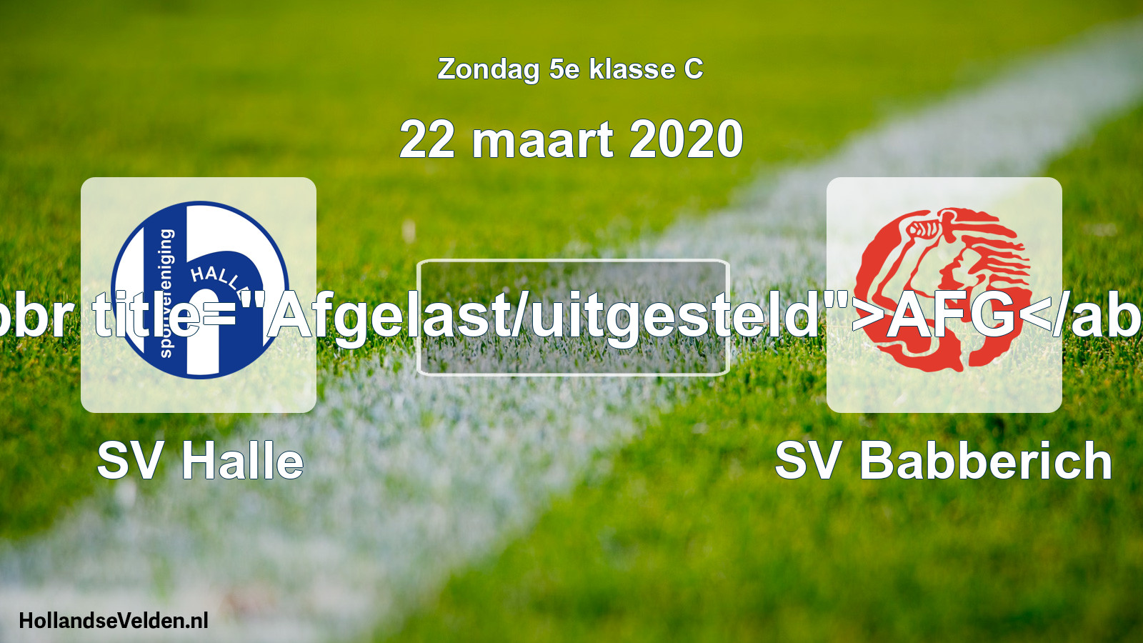 Scheduled Match: SV Halle - SV Babberich (22 March 2020)