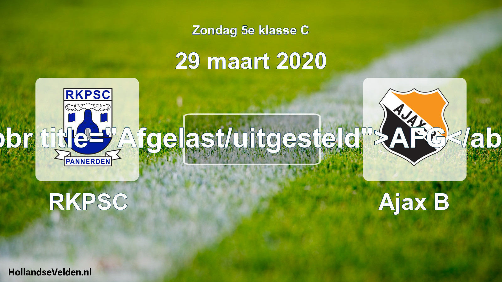 Scheduled Match: RKPSC - Ajax B (29 March 2020)