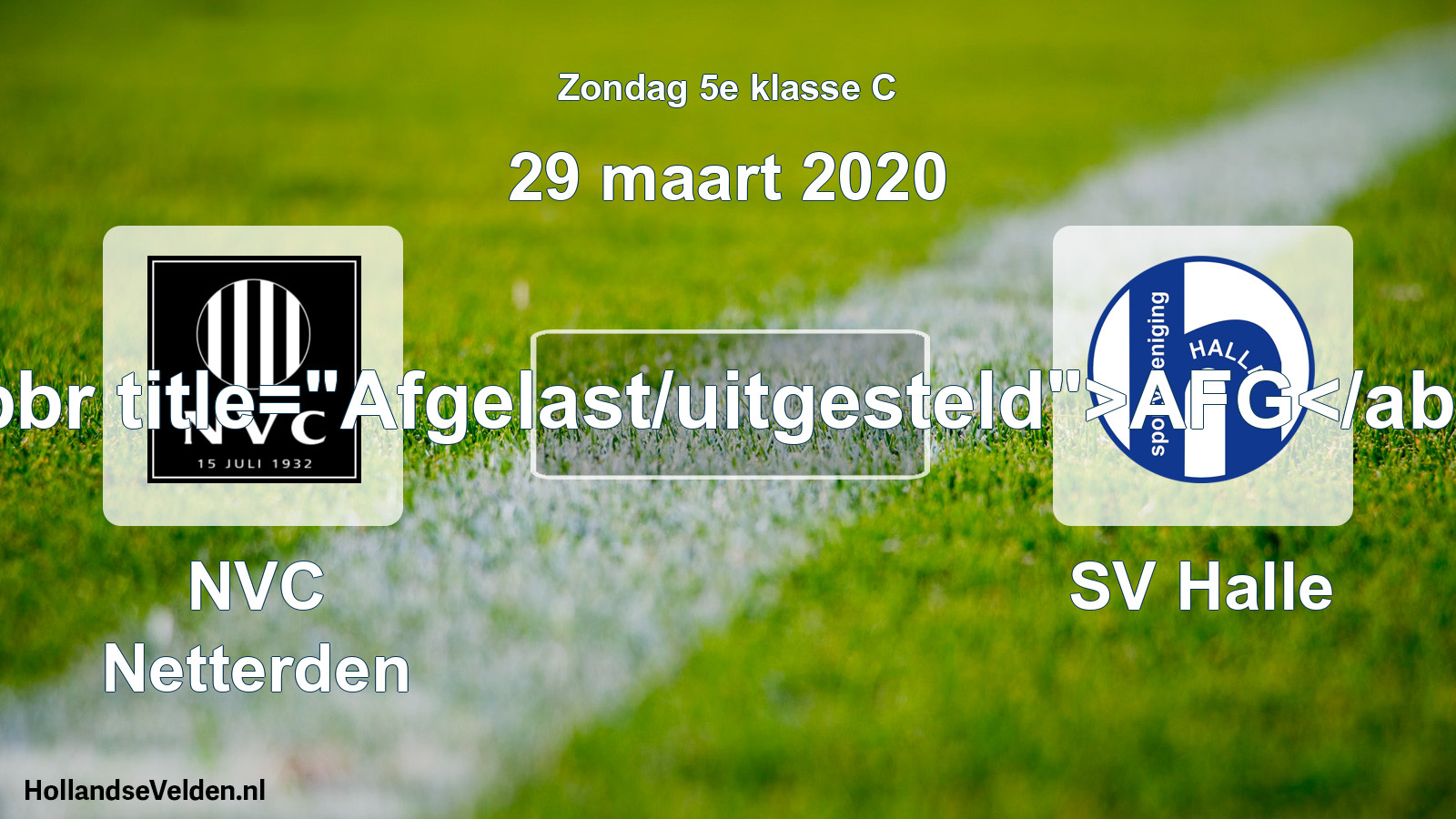 Scheduled Match: NVC Netterden - SV Halle (29 March 2020)