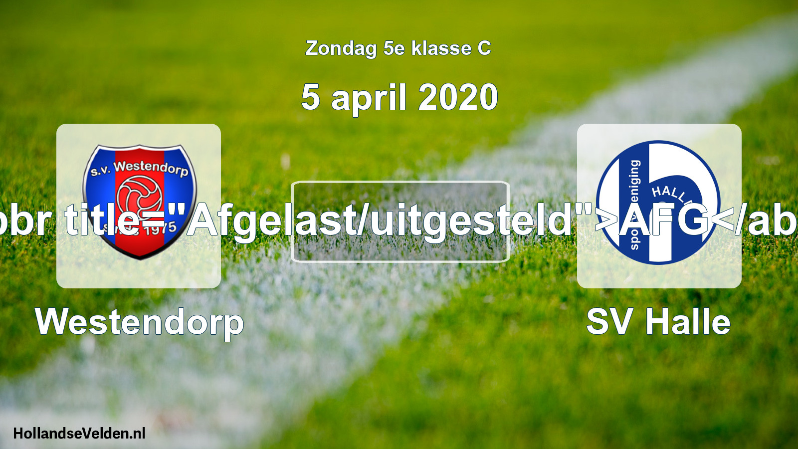 Scheduled Match: Westendorp - SV Halle (5 April 2020)