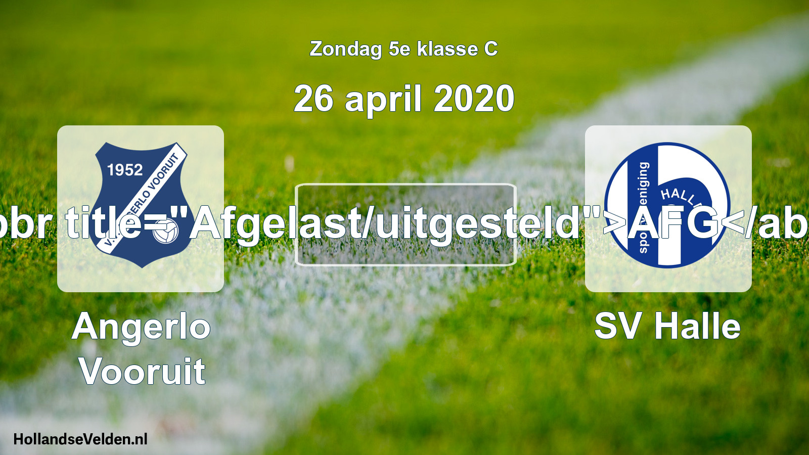 Scheduled Match: Angerlo Vooruit - SV Halle (26 April 2020)