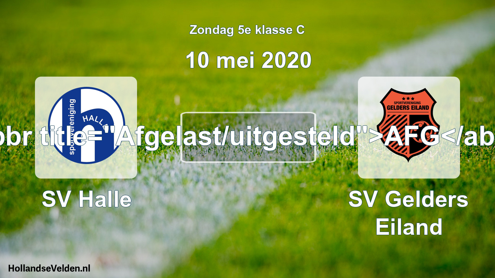 Scheduled Match: SV Halle - SV Gelders Eiland (10 May 2020)