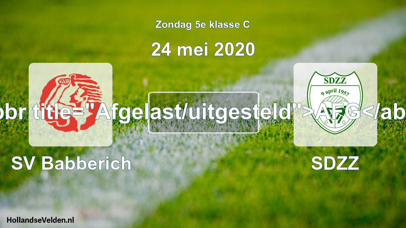 Scheduled Match: SV Babberich - SDZZ (24 May 2020)