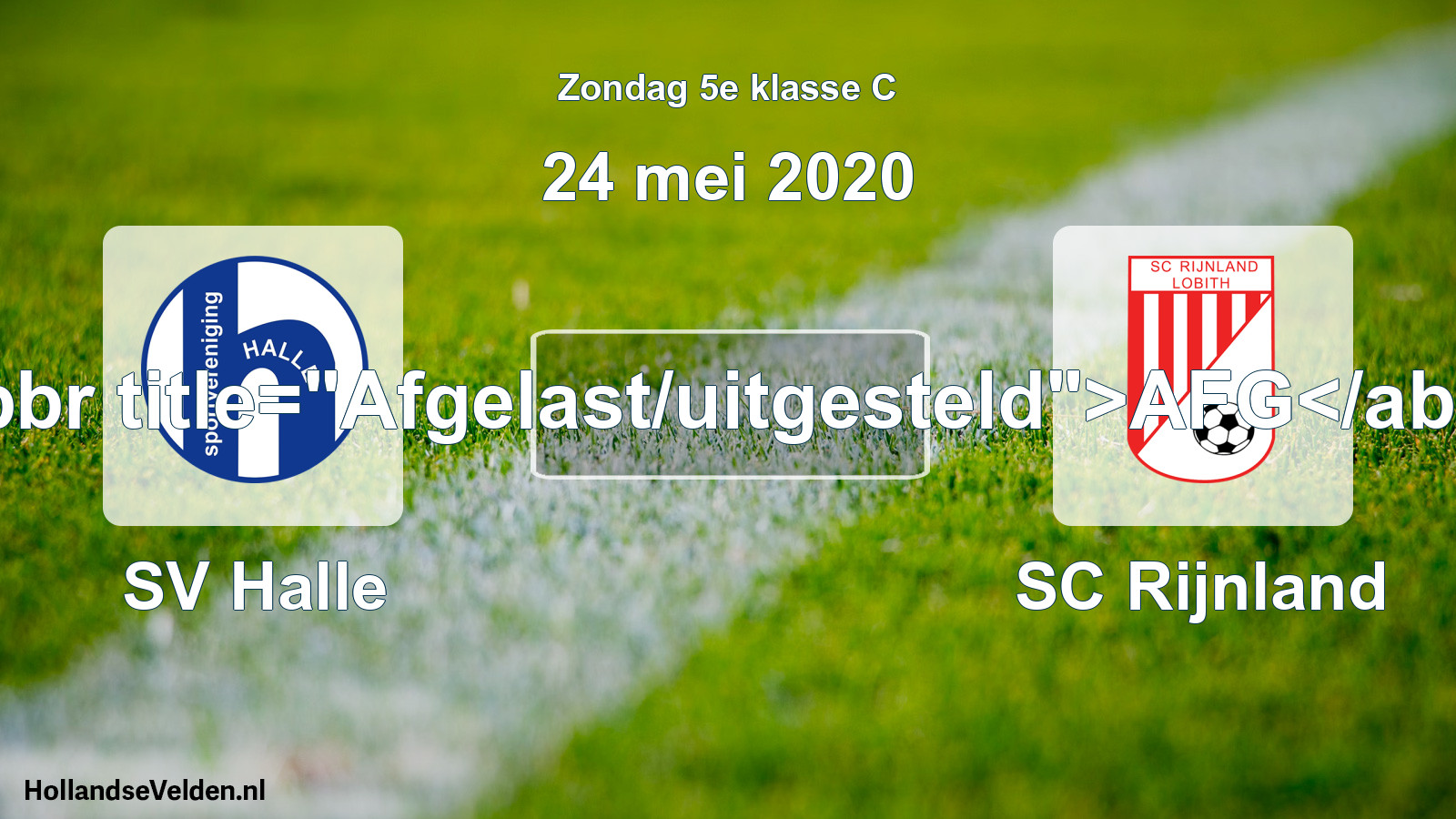 Scheduled Match: SV Halle - SC Rijnland (24 May 2020)