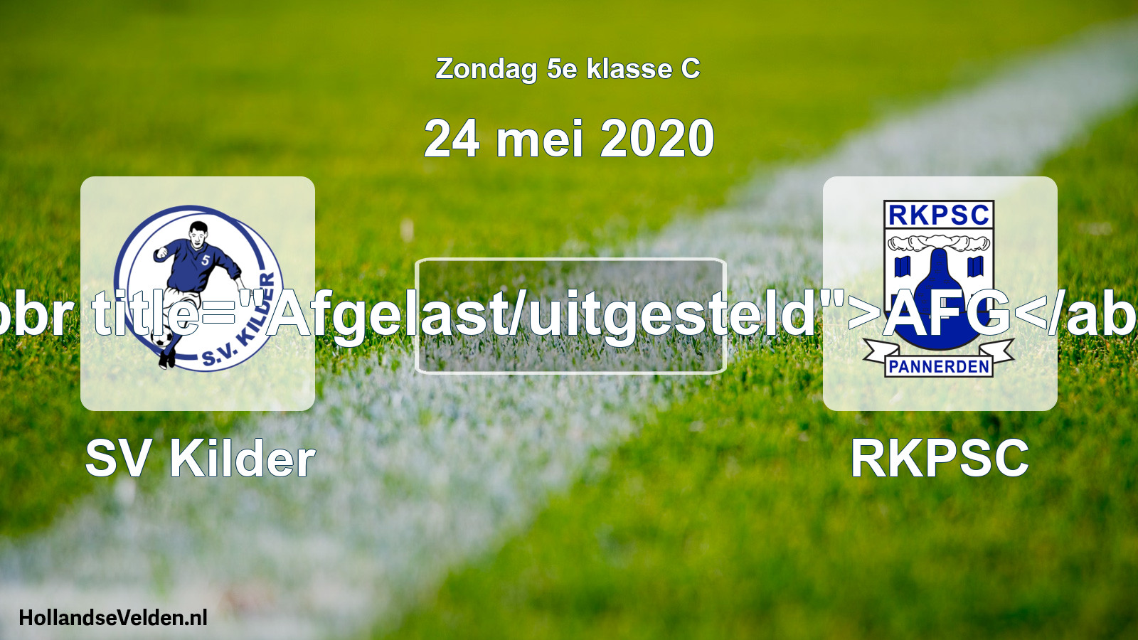 Scheduled Match: SV Kilder - RKPSC (24 May 2020)