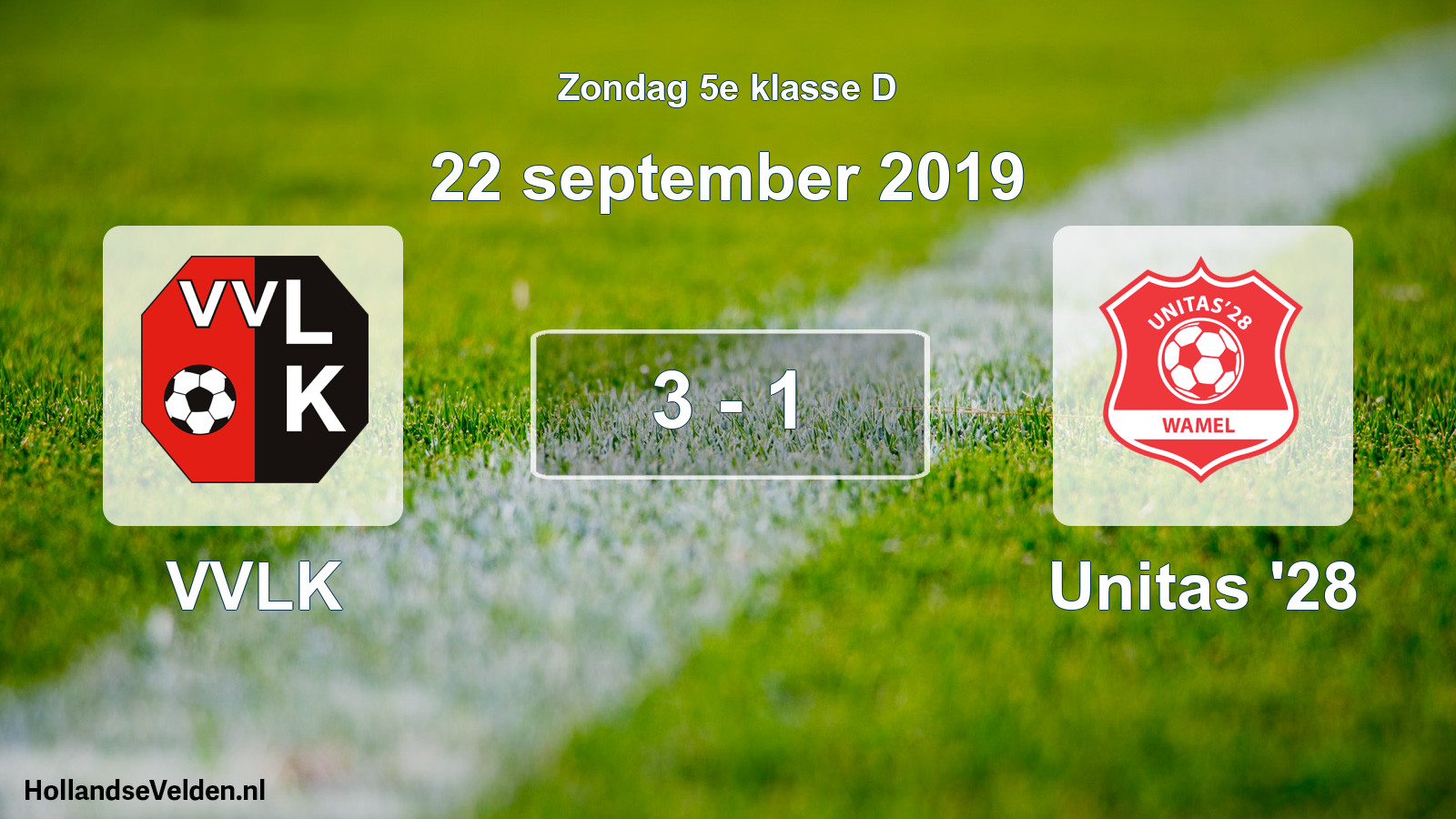 Total number of matches played: VVLK - Unitas '28 3 - 1 (22 September 2019)