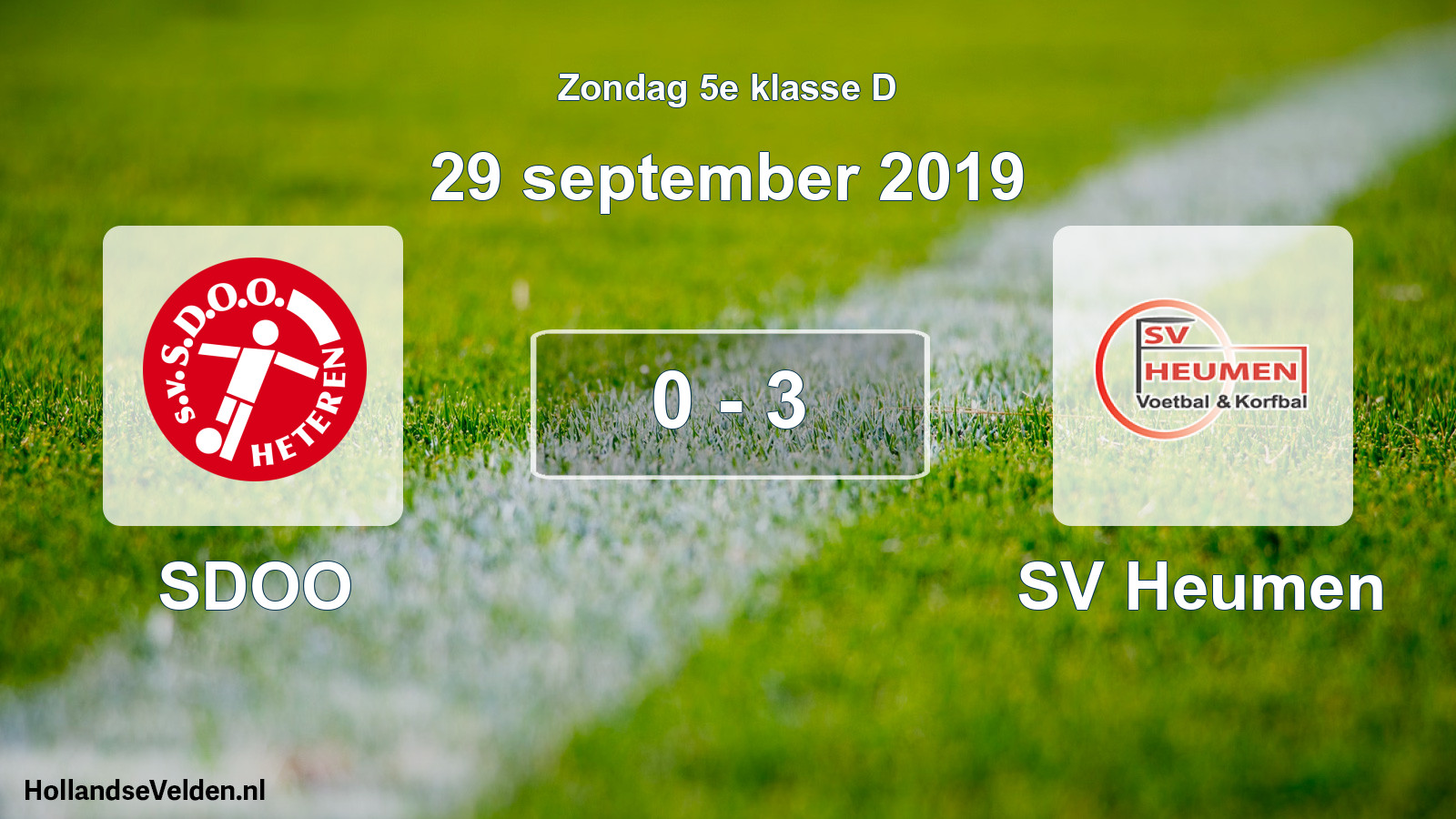Total number of matches played: SDOO - SV Heumen 0 - 3 (29 September 2019)