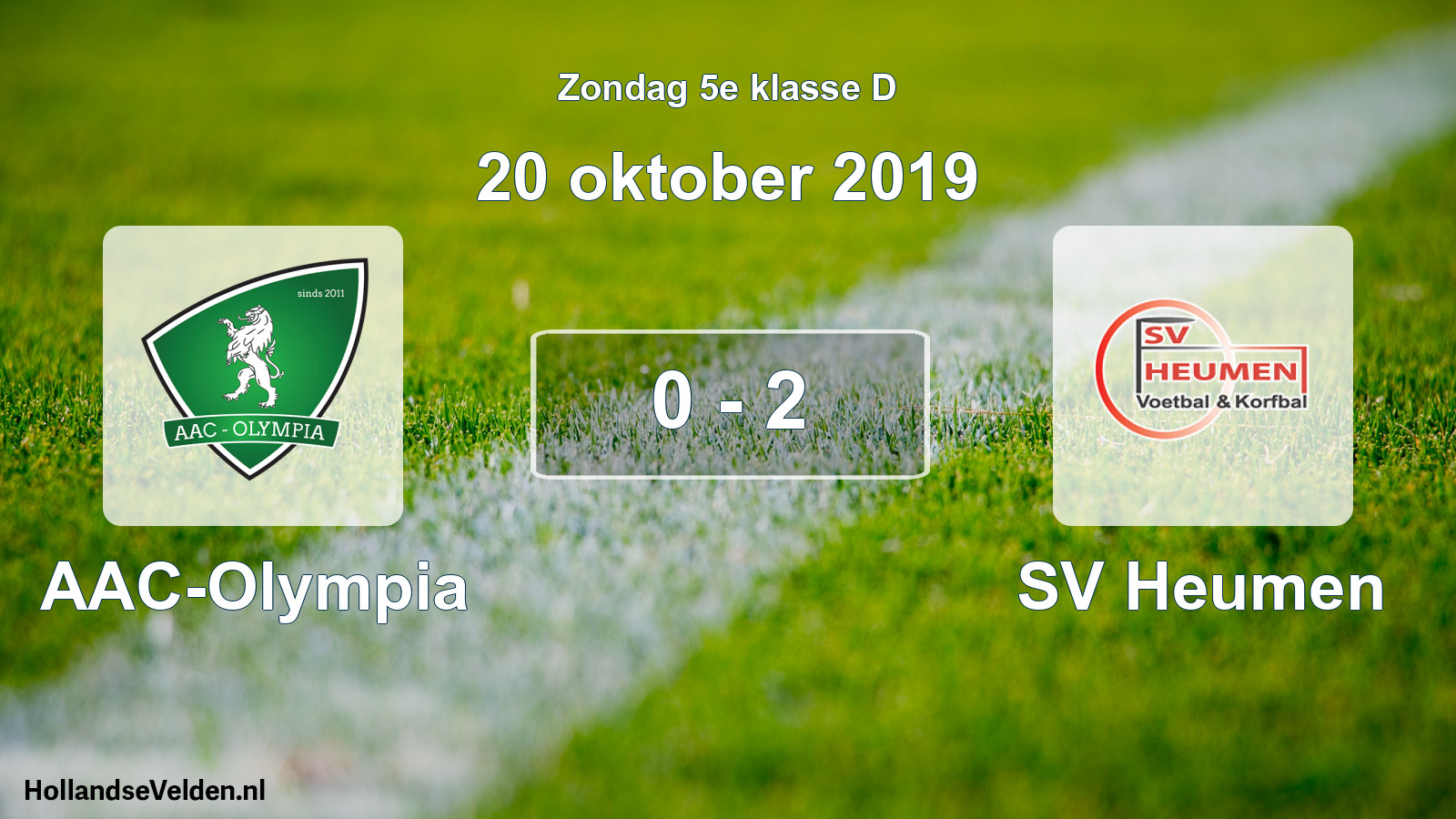 Total number of matches played: AAC-Olympia - SV Heumen 0 - 2 (20 October 2019)