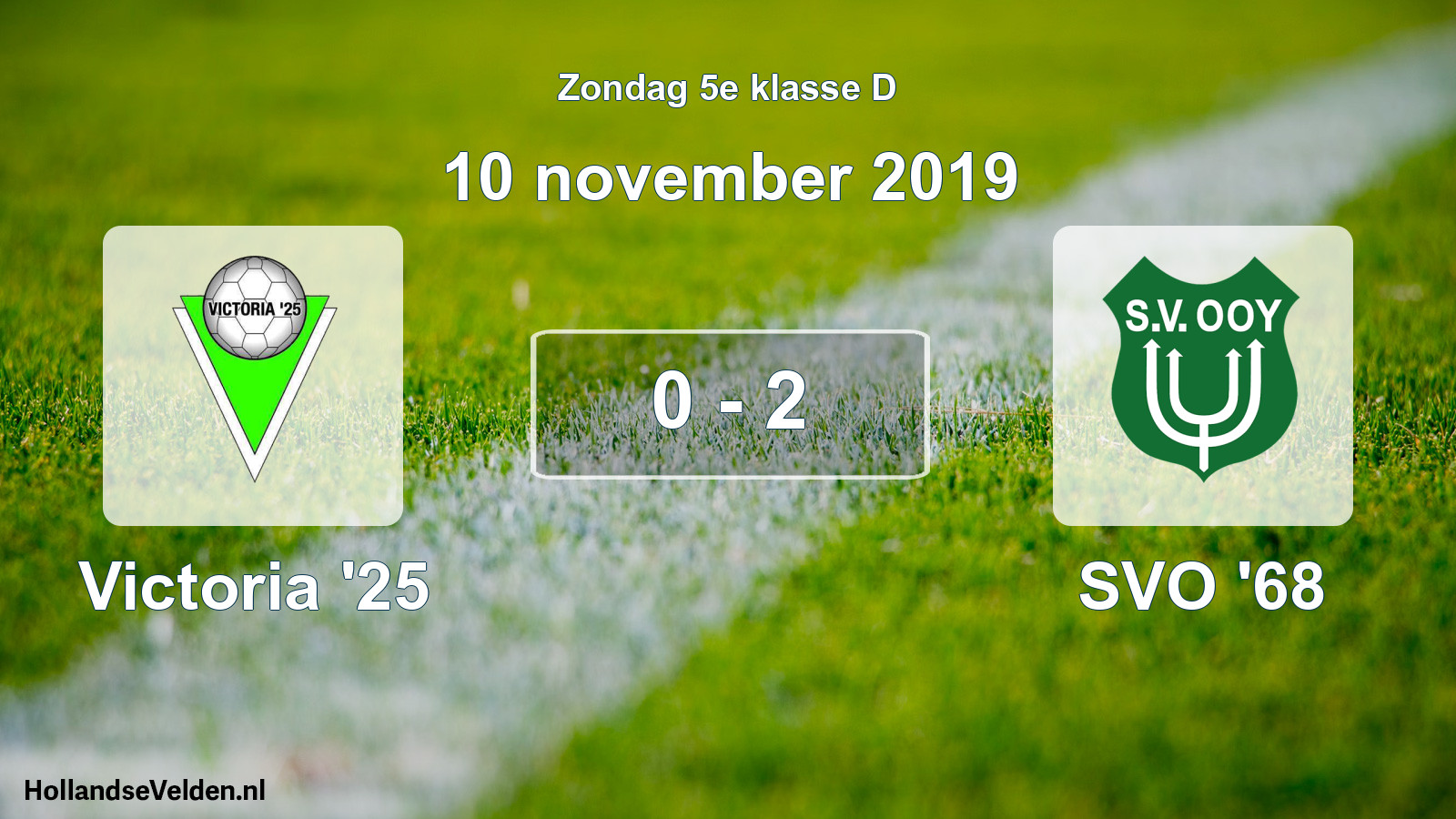 Total number of matches played: Victoria '25 - SVO '68 0 - 2 (10 November 2019)