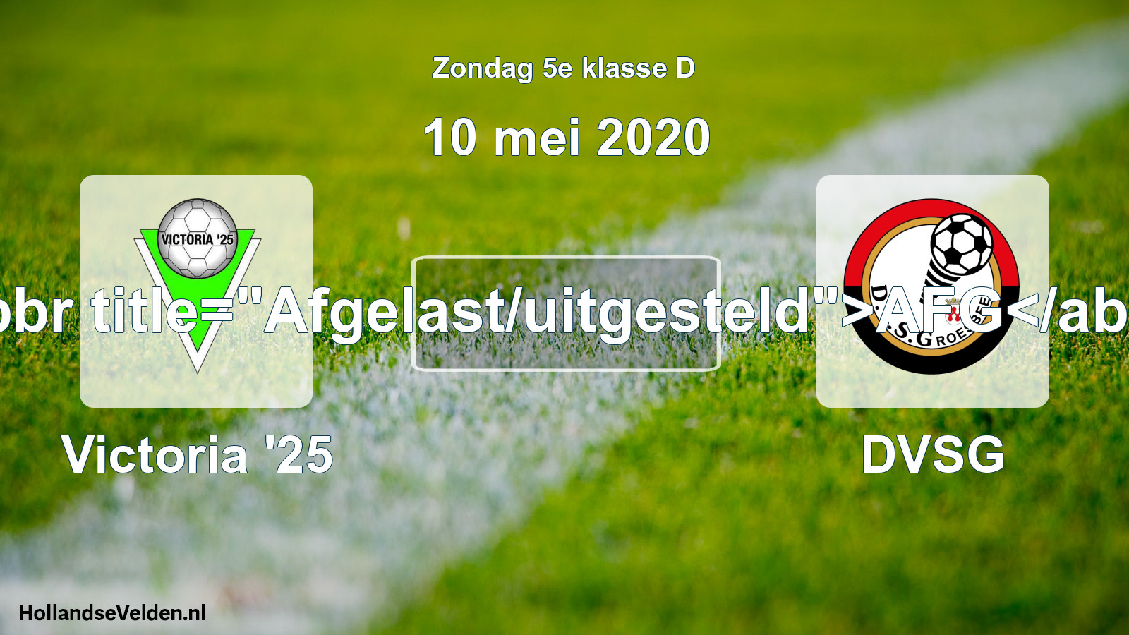 Scheduled Match: Victoria '25 - DVSG (10 May 2020)