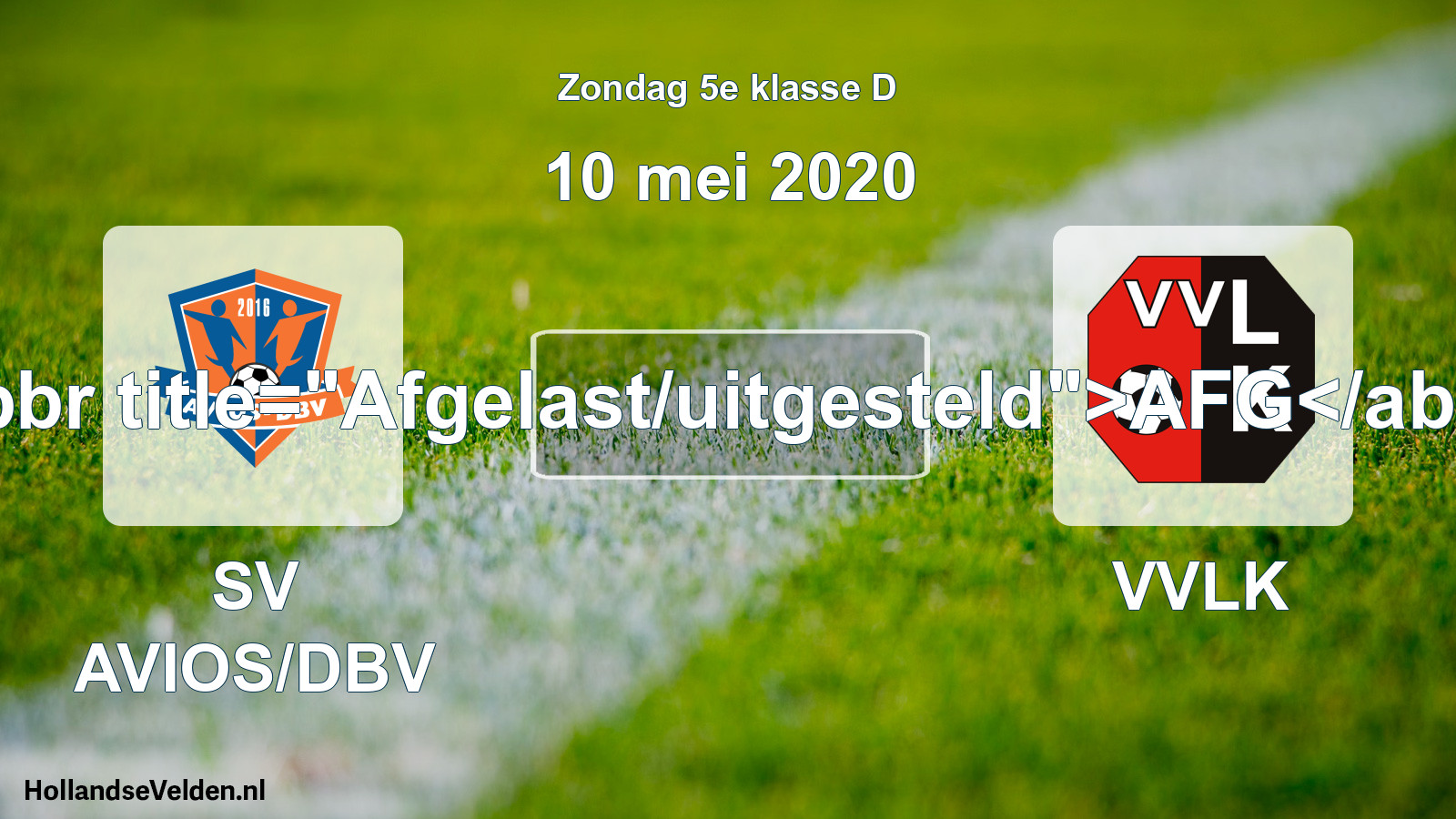 Scheduled Match: SV AVIOS/DBV - VVLK (10 May 2020)
