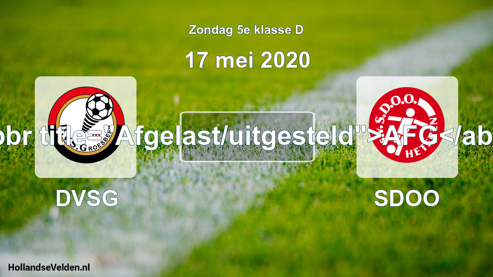 Scheduled Match: DVSG - SDOO (17 May 2020)