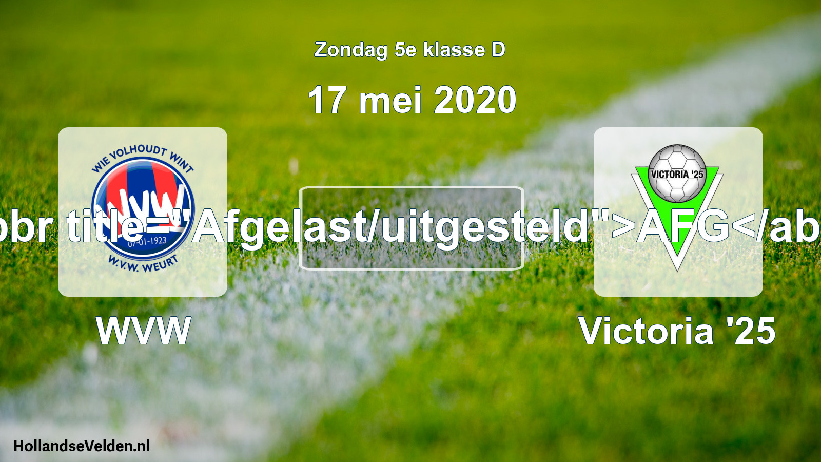 Scheduled Match: WVW - Victoria '25 (17 May 2020)
