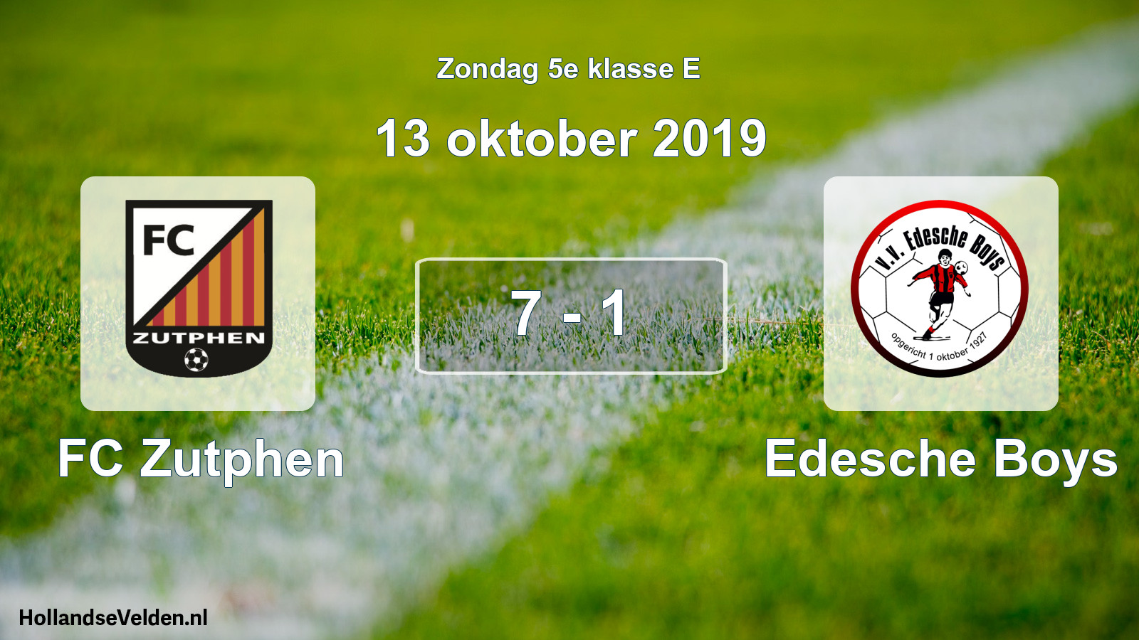 Total number of matches played: FC Zutphen - Edesche Boys 7 - 1 (13 October 2019)