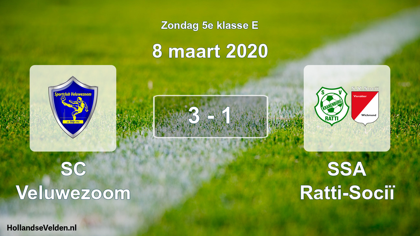 Total number of matches played: SC Veluwezoom - SSA Ratti-Sociï 3 - 1 (8 March 2020)