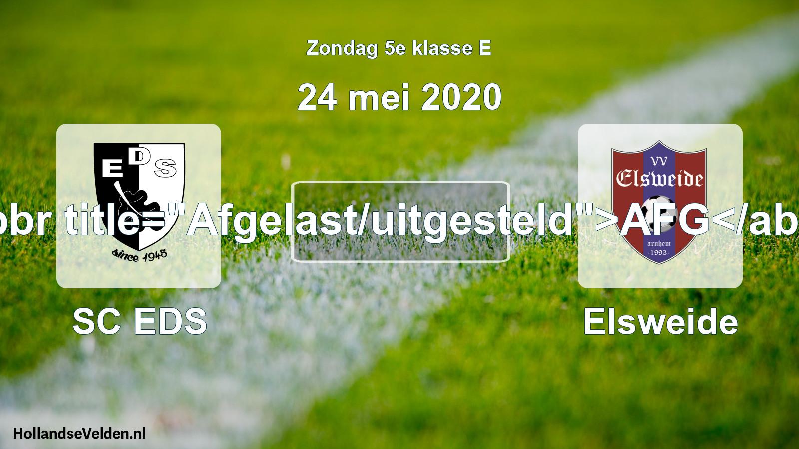 Scheduled Match: SC EDS - Elsweide (24 May 2020)