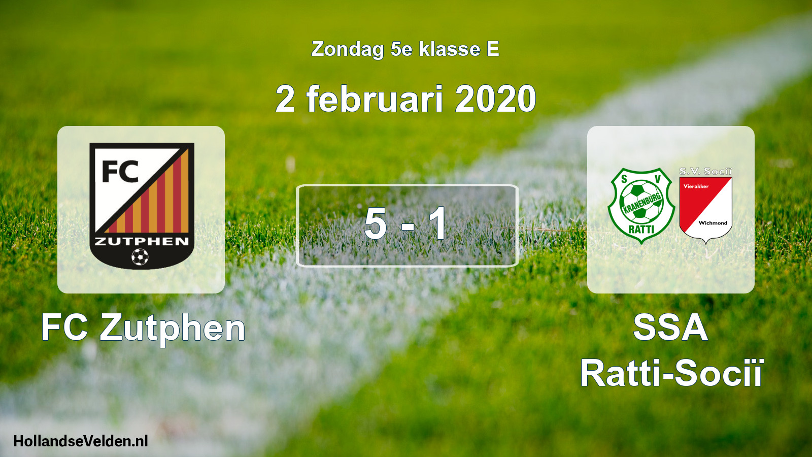 Total number of matches played: FC Zutphen - SSA Ratti-Sociï 5 - 1 (2 February 2020)