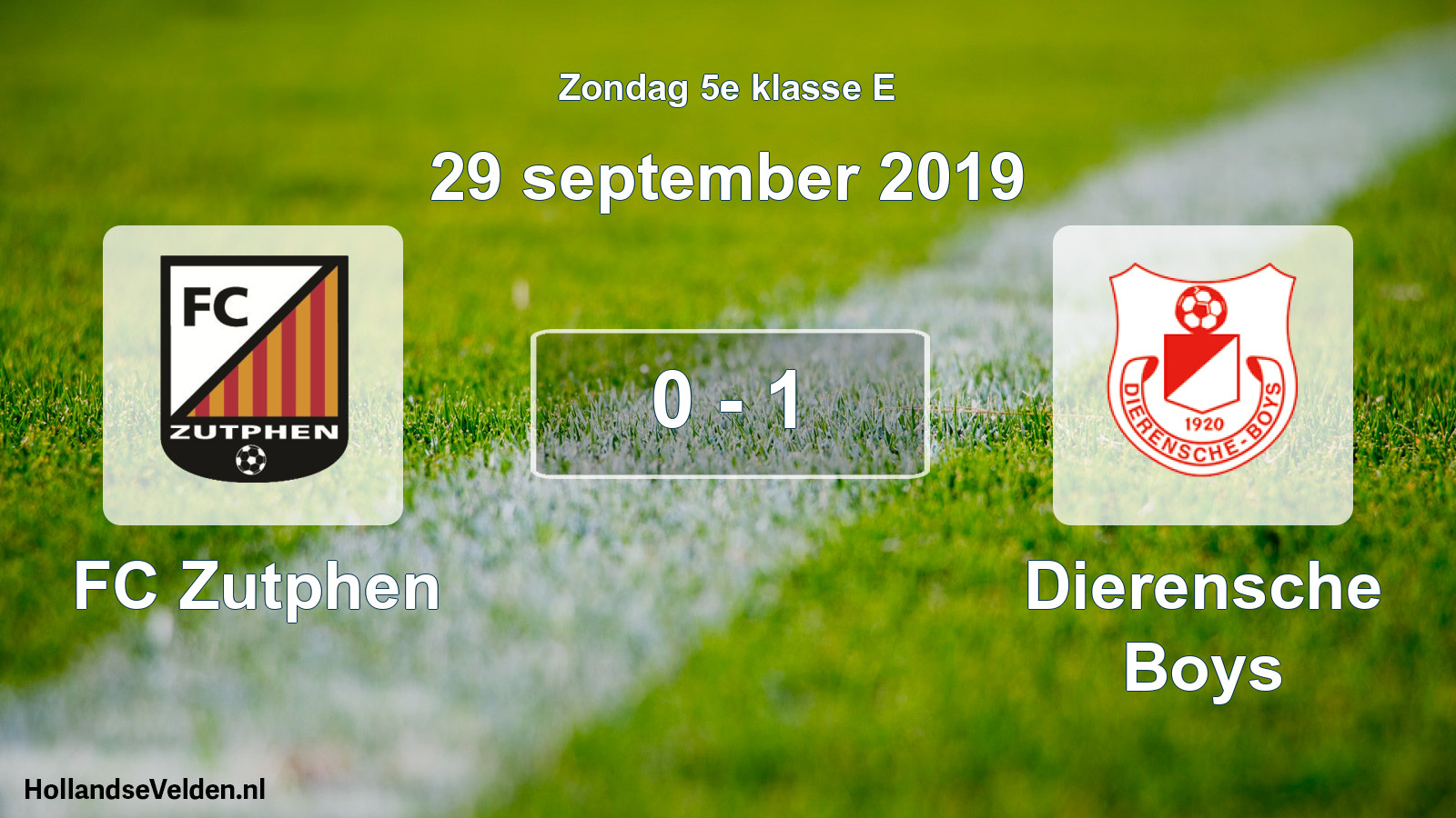 Total number of matches played: FC Zutphen - Dierensche Boys 0 - 1 (29 September 2019)