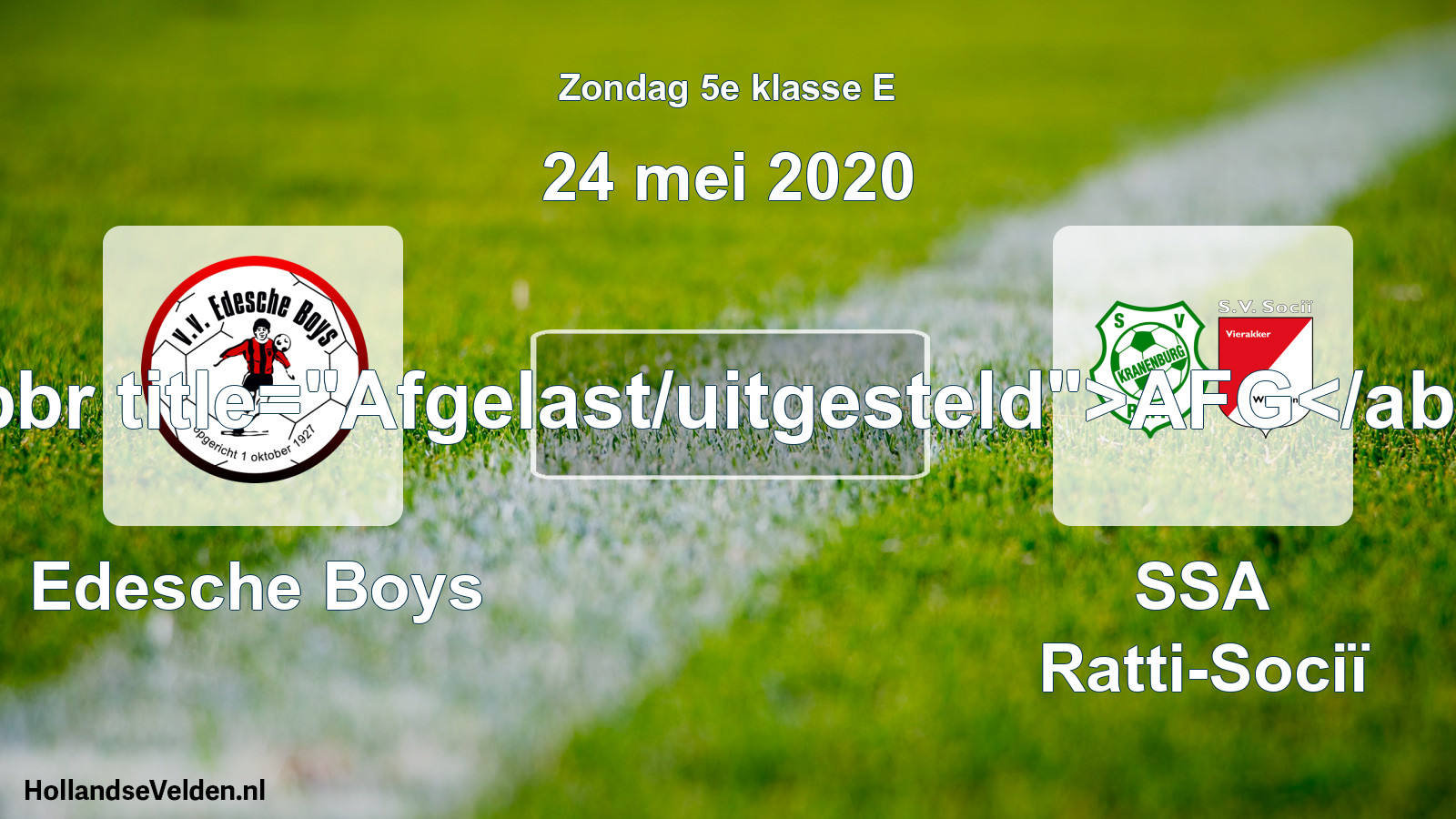 Scheduled Match: Edesche Boys - SSA Ratti-Sociï (24 May 2020)