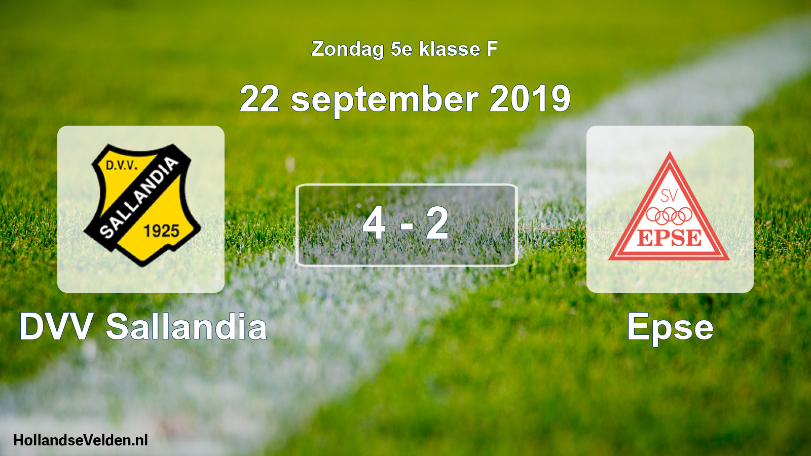Total number of matches played: DVV Sallandia - Epse 4 - 2 (22 September 2019)