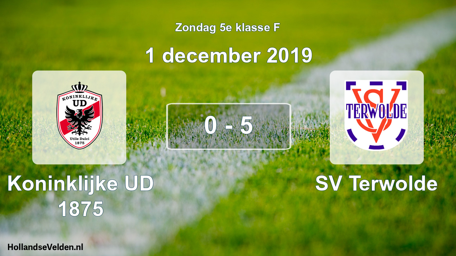 Total number of matches played: Koninklijke UD 1875 - SV Terwolde 0 - 5 (1 December 2019)