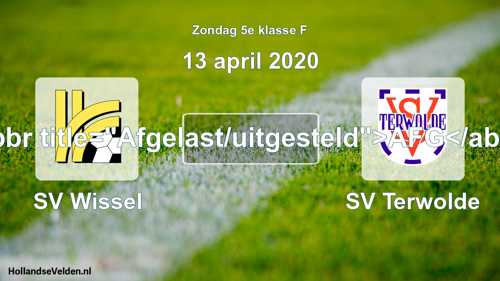 Scheduled Match: SV Wissel - SV Terwolde (13 April 2020)