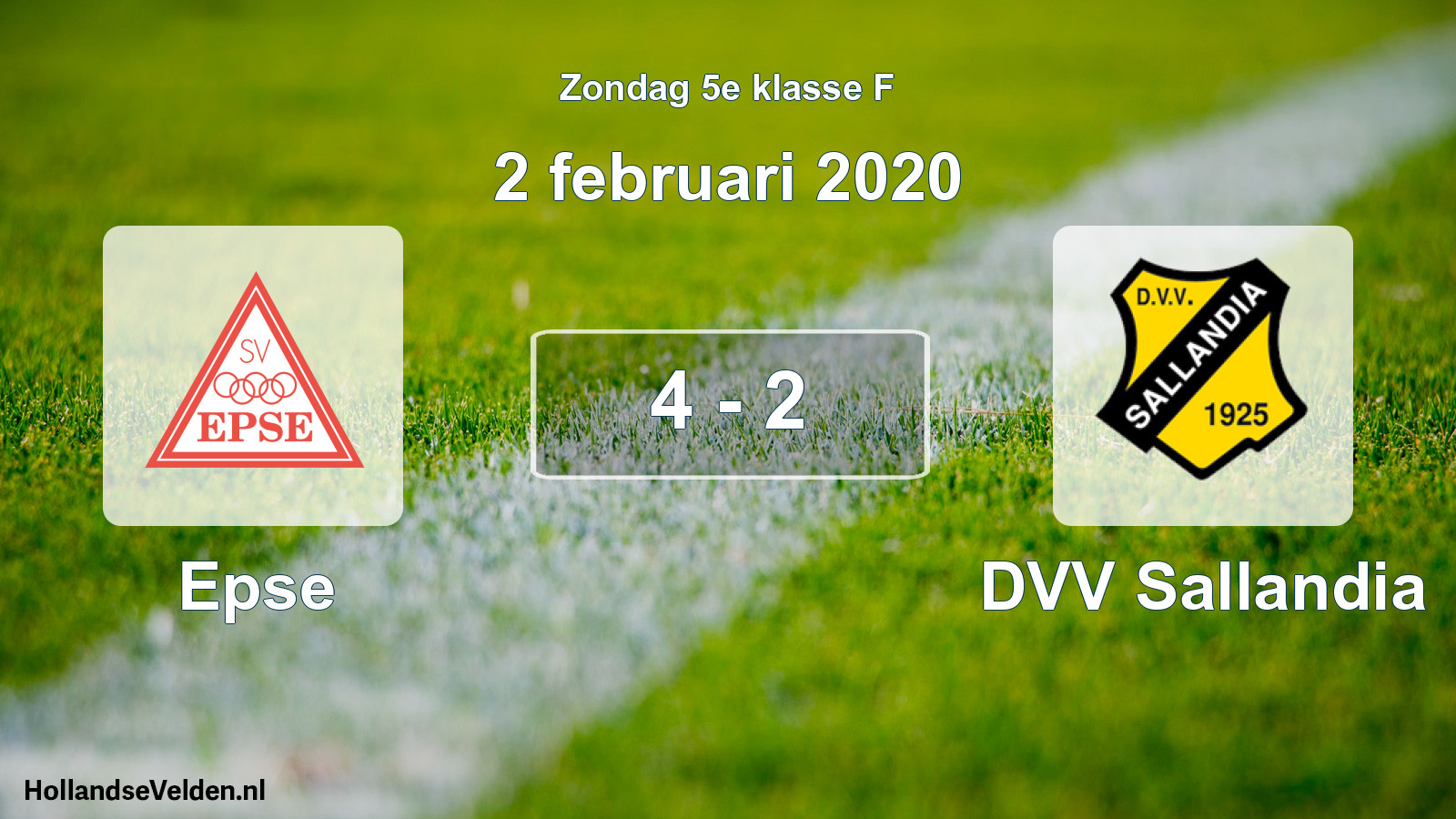 Total number of matches played: Epse - DVV Sallandia 4 - 2 (2 February 2020)