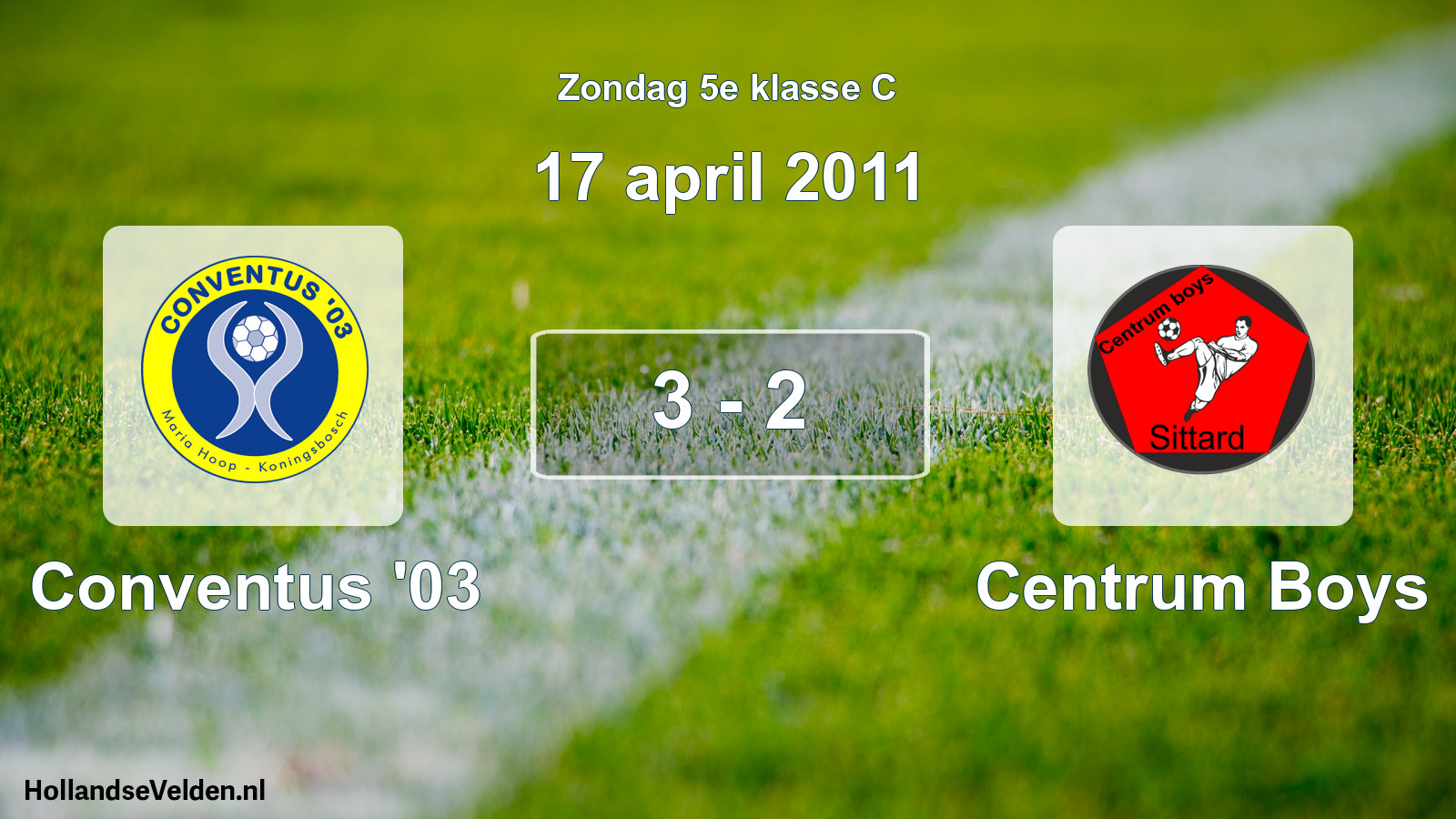 Total number of matches played: Conventus '03 - Centrum Boys 3 - 2 (17 April 2011)