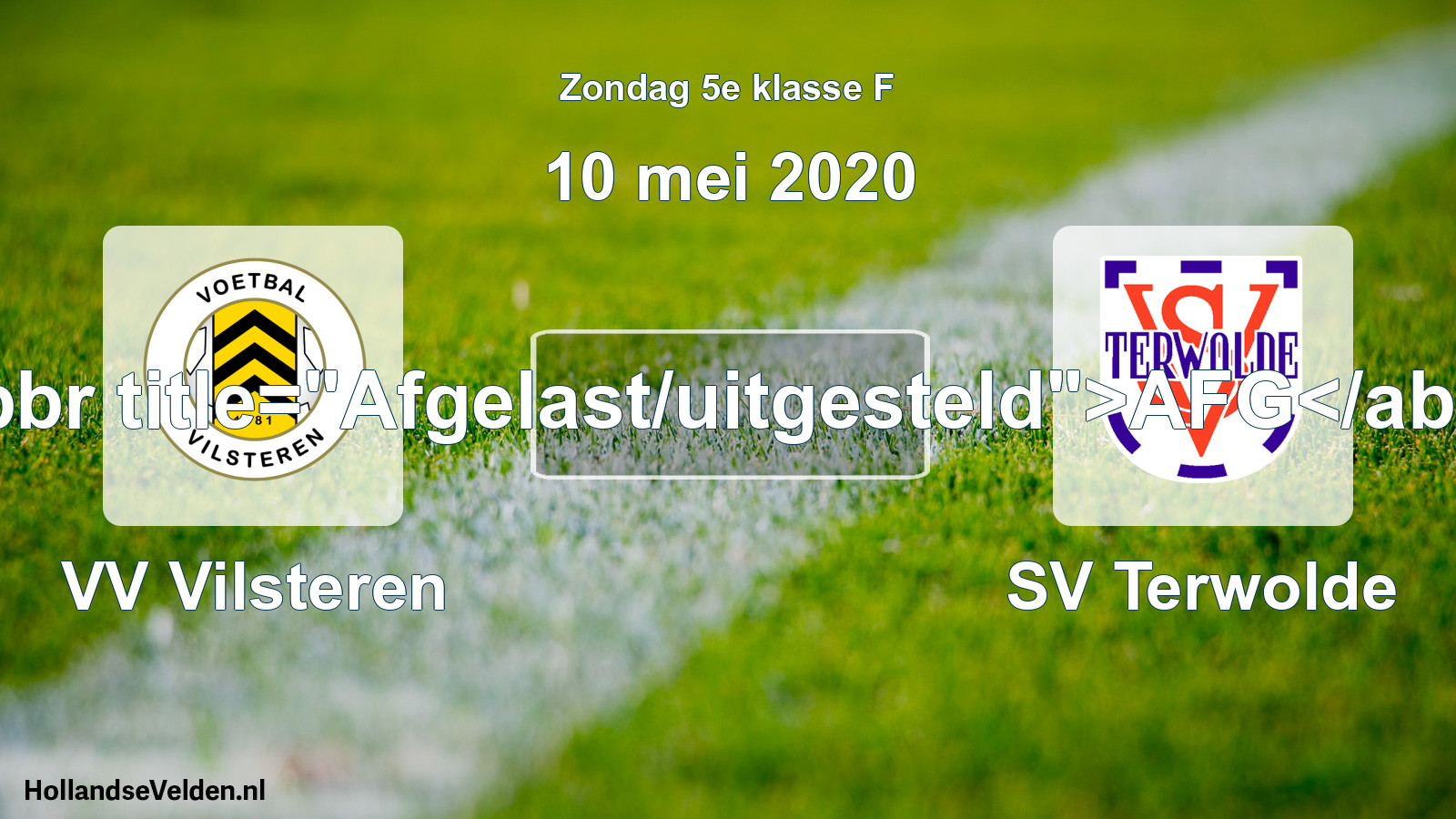 Scheduled Match: VV Vilsteren - SV Terwolde (10 May 2020)