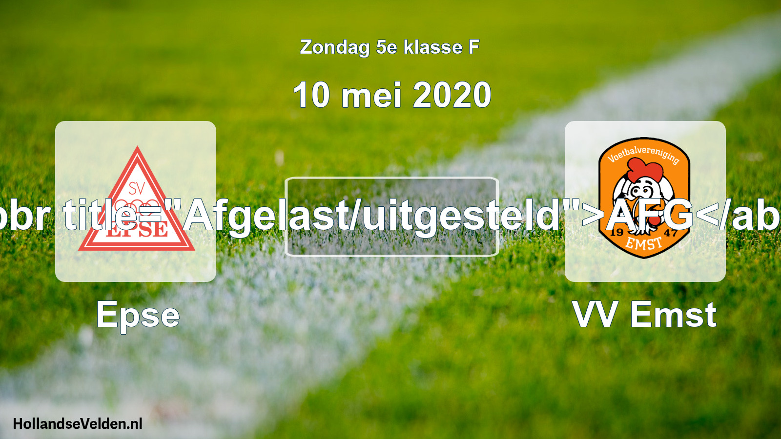 Scheduled Match: Epse - VV Emst (10 May 2020)