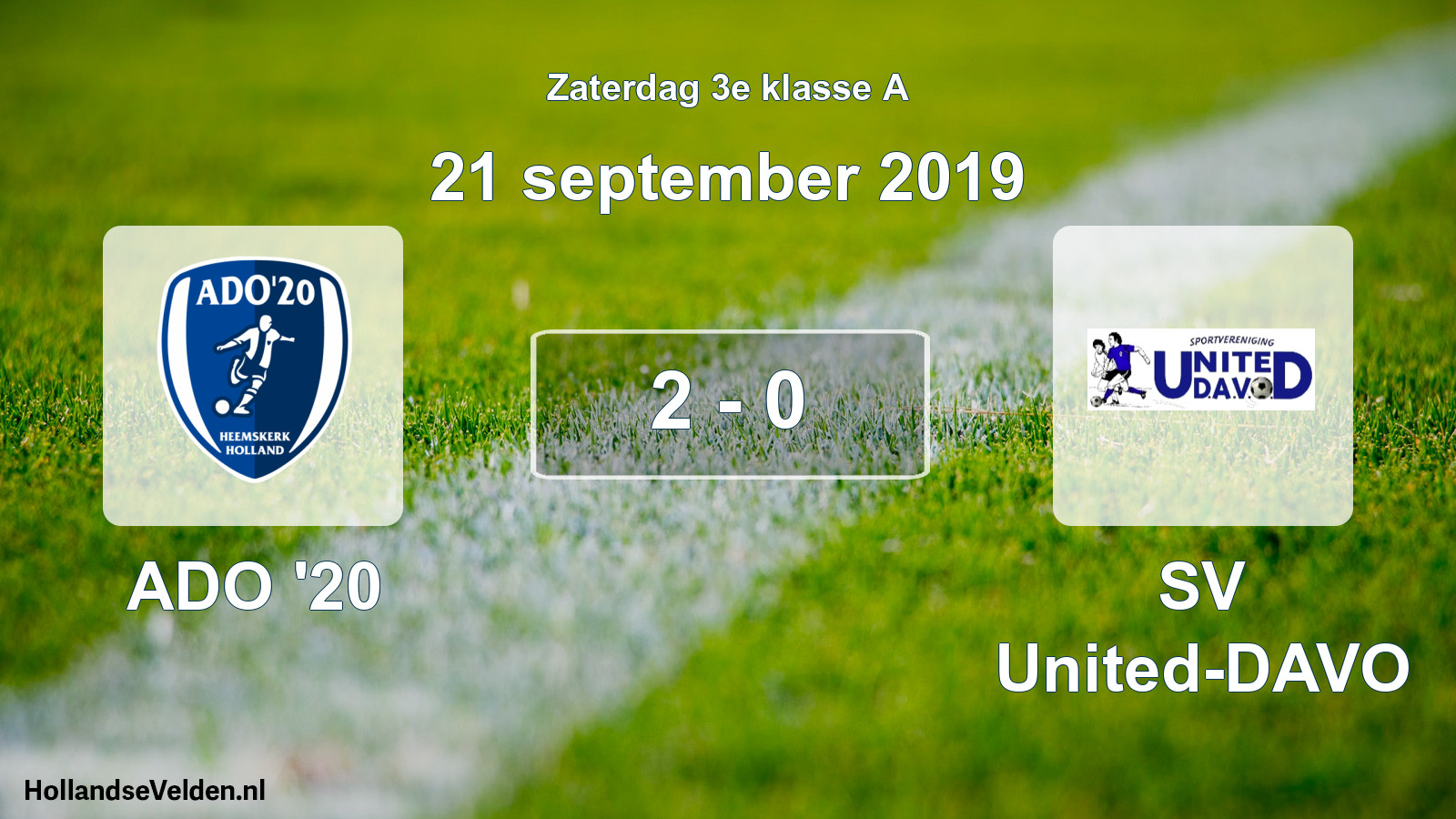 Total number of matches played: ADO '20 - SV United-DAVO 2 - 0 (21 September 2019)