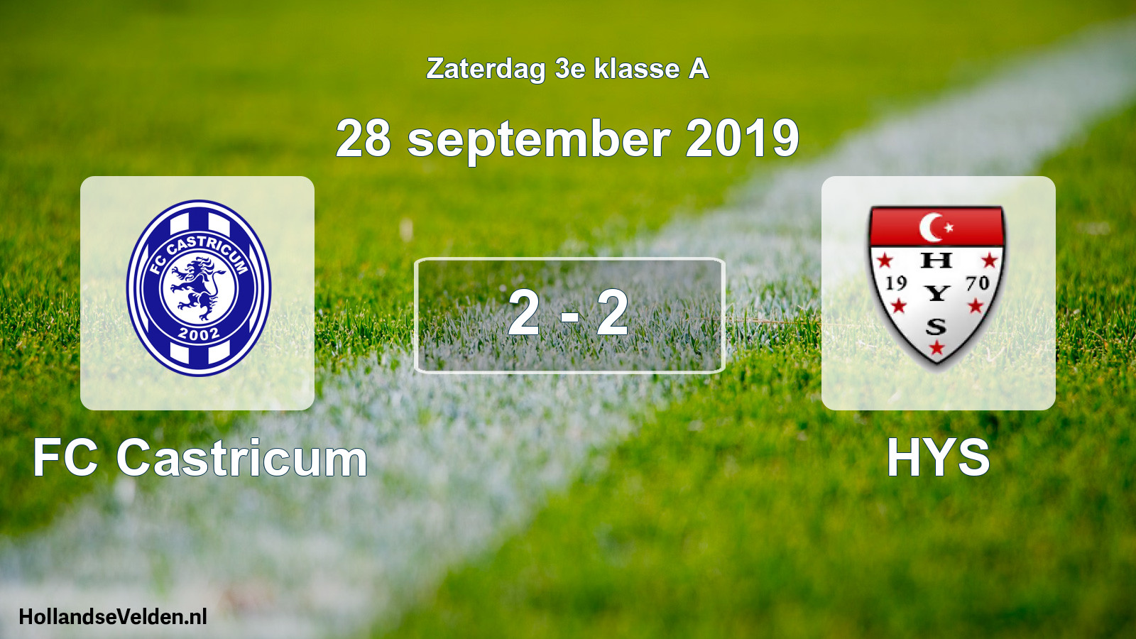 Total number of matches played: FC Castricum - HYS 2 - 2 (28 September 2019)
