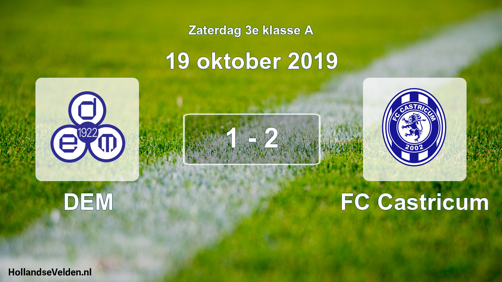 Total number of matches played: DEM - FC Castricum 1 - 2 (19 October 2019)