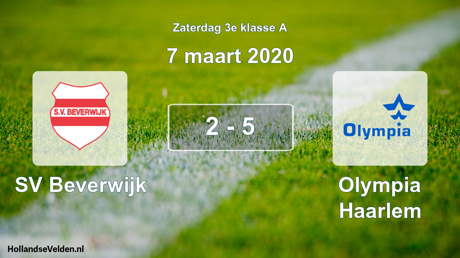 Total number of matches played: SV Beverwijk - Olympia Haarlem 2 - 5 (7 March 2020)
