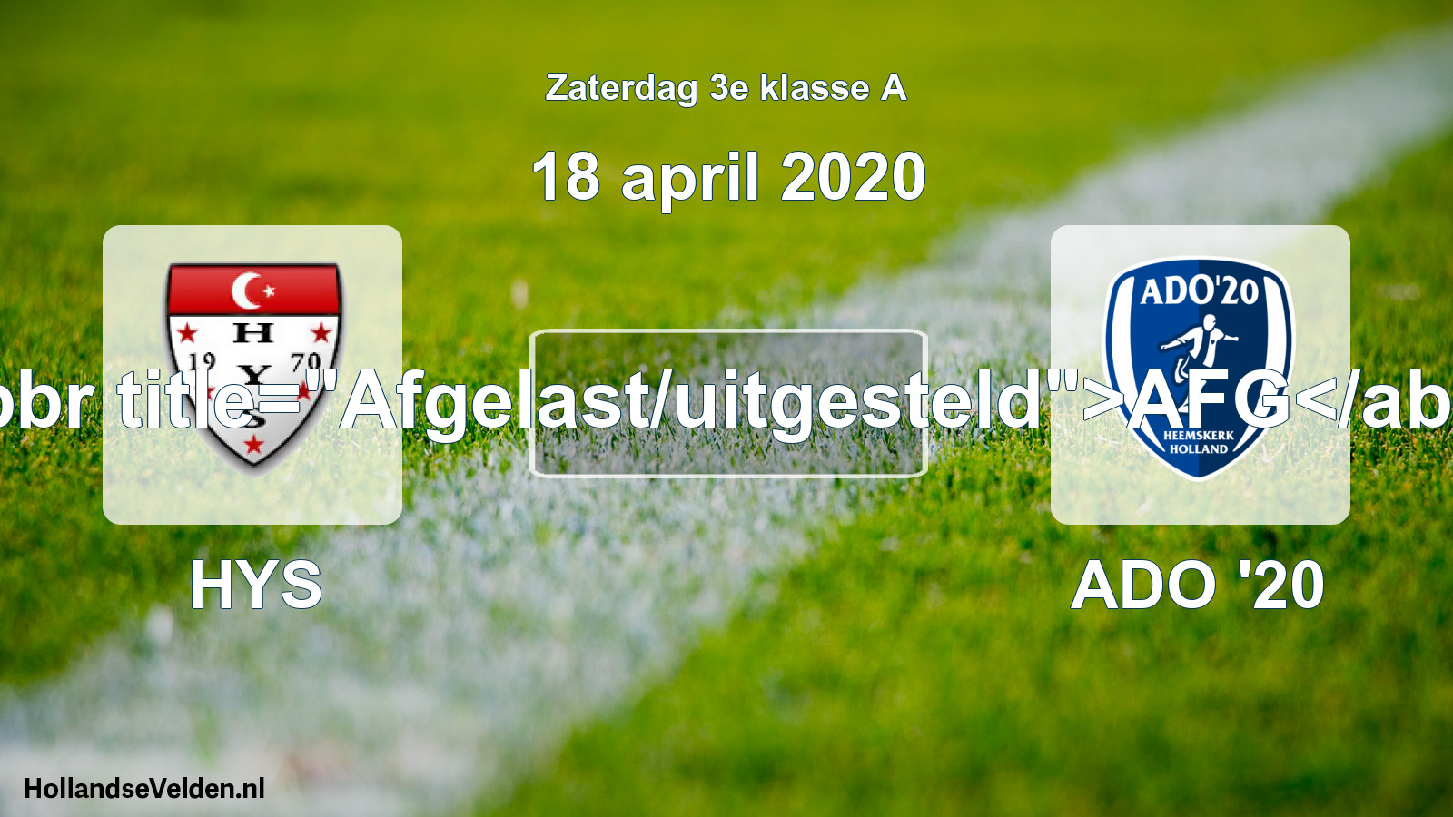 Scheduled Match: HYS - ADO '20 (18 April 2020)