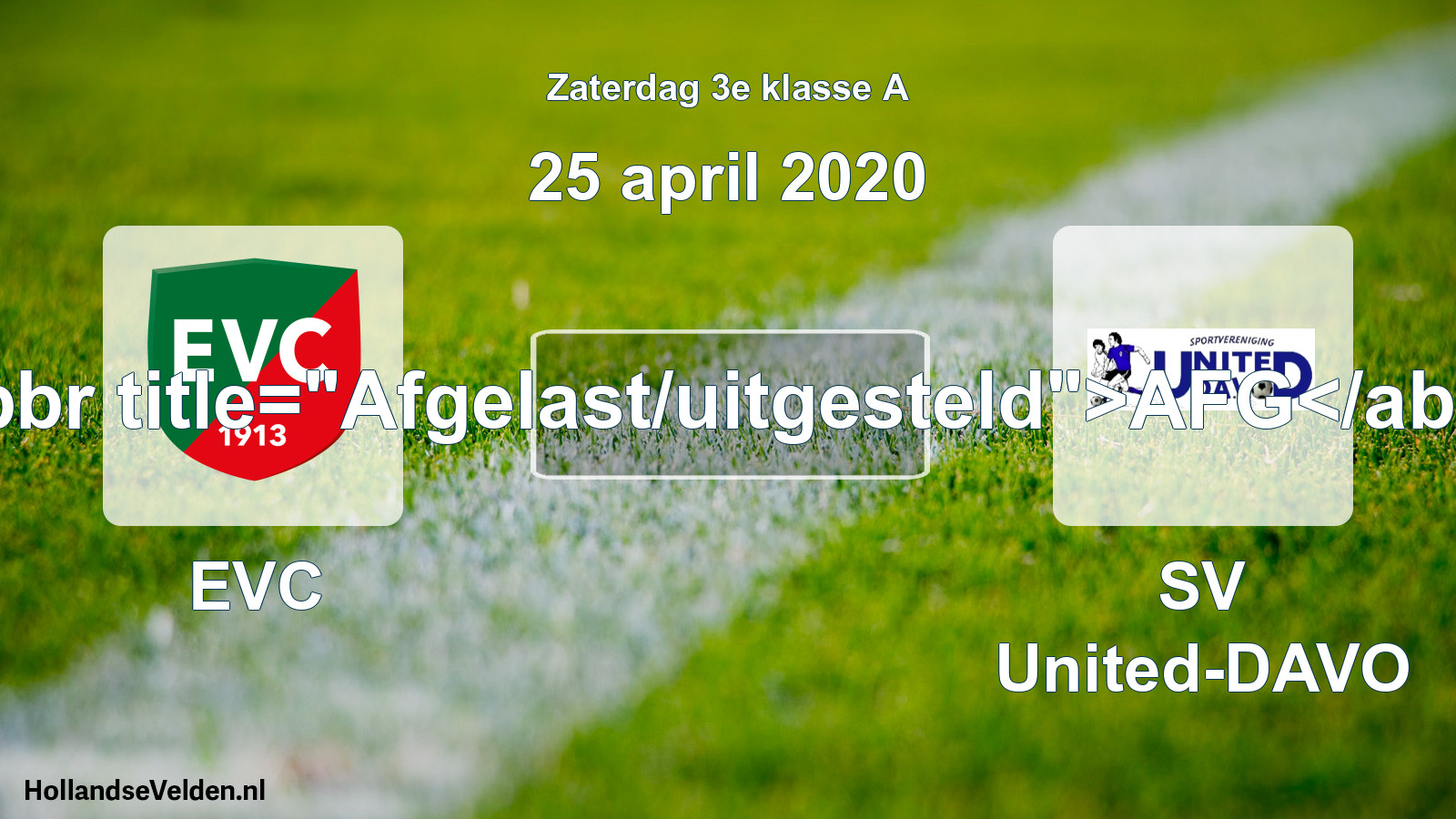 Scheduled Match: EVC - SV United-DAVO (25 April 2020)
