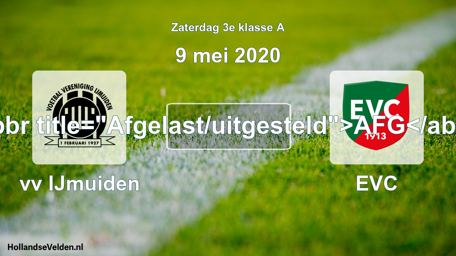 Scheduled Match: vv IJmuiden - EVC (9 May 2020)