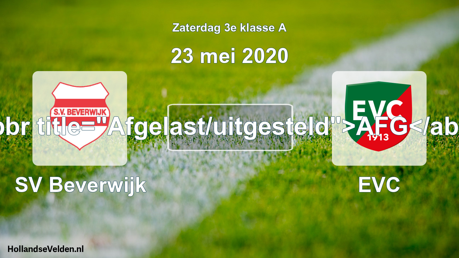 Scheduled Match: SV Beverwijk - EVC (23 May 2020)