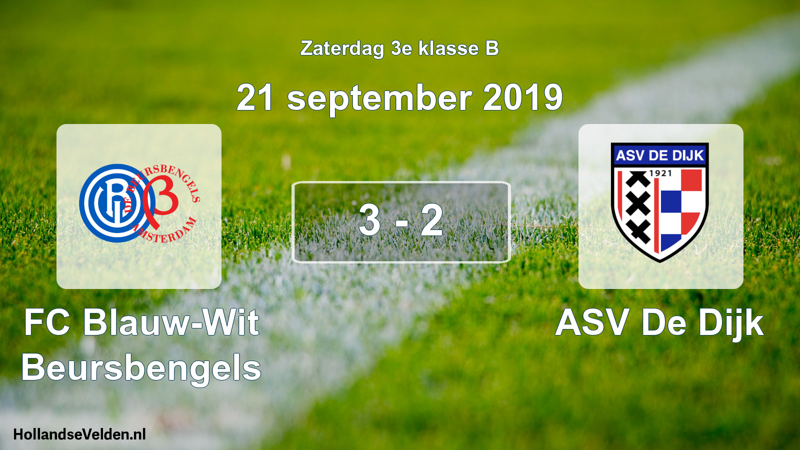 Total number of matches played: FC Blauw-Wit Beursbengels - ASV De Dijk 3 - 2 (21 September 2019)