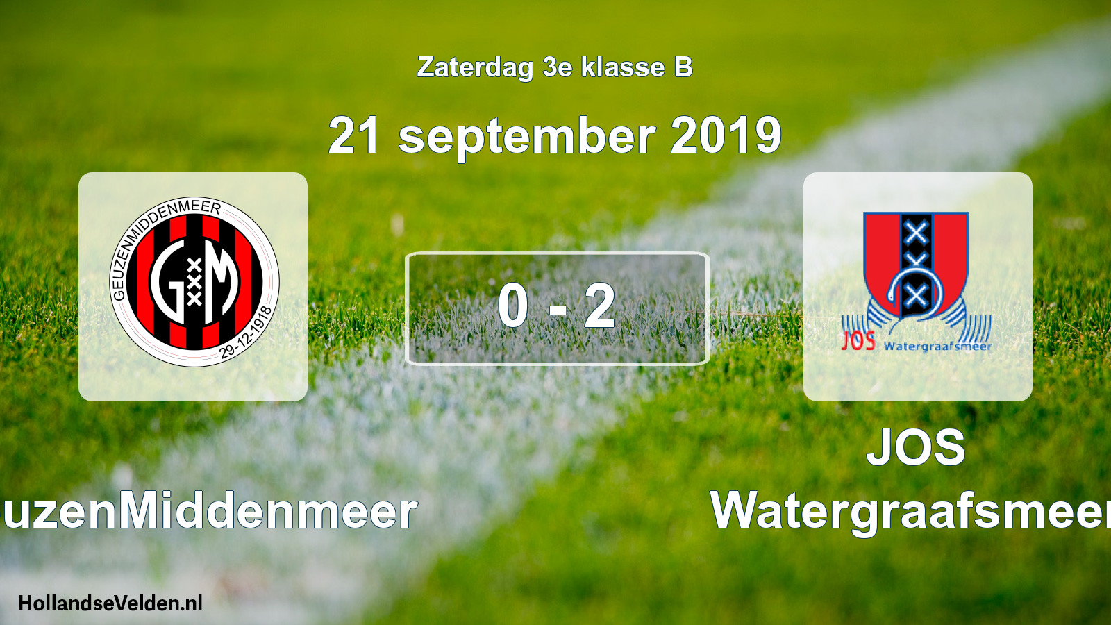 Total number of matches played: GeuzenMiddenmeer - JOS Watergraafsmeer 0 - 2 (21 September 2019)